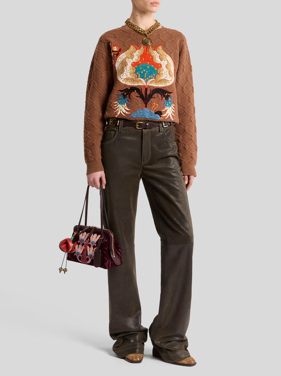 WOOL SWEATER WITH FLORAL EMBROIDERY - 4