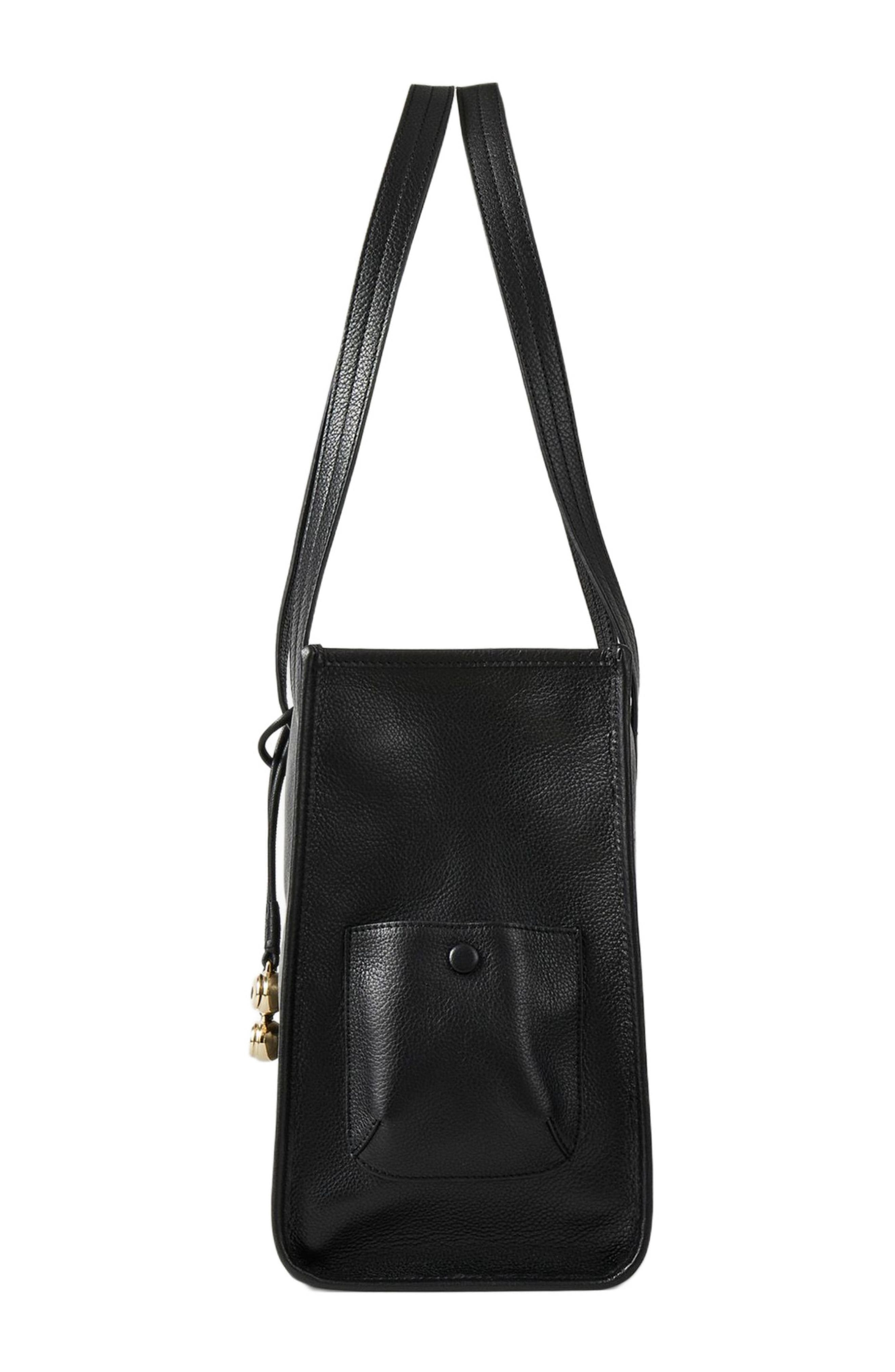 SANDRO Soft leather shopping bag in Black at Nordstrom - 3