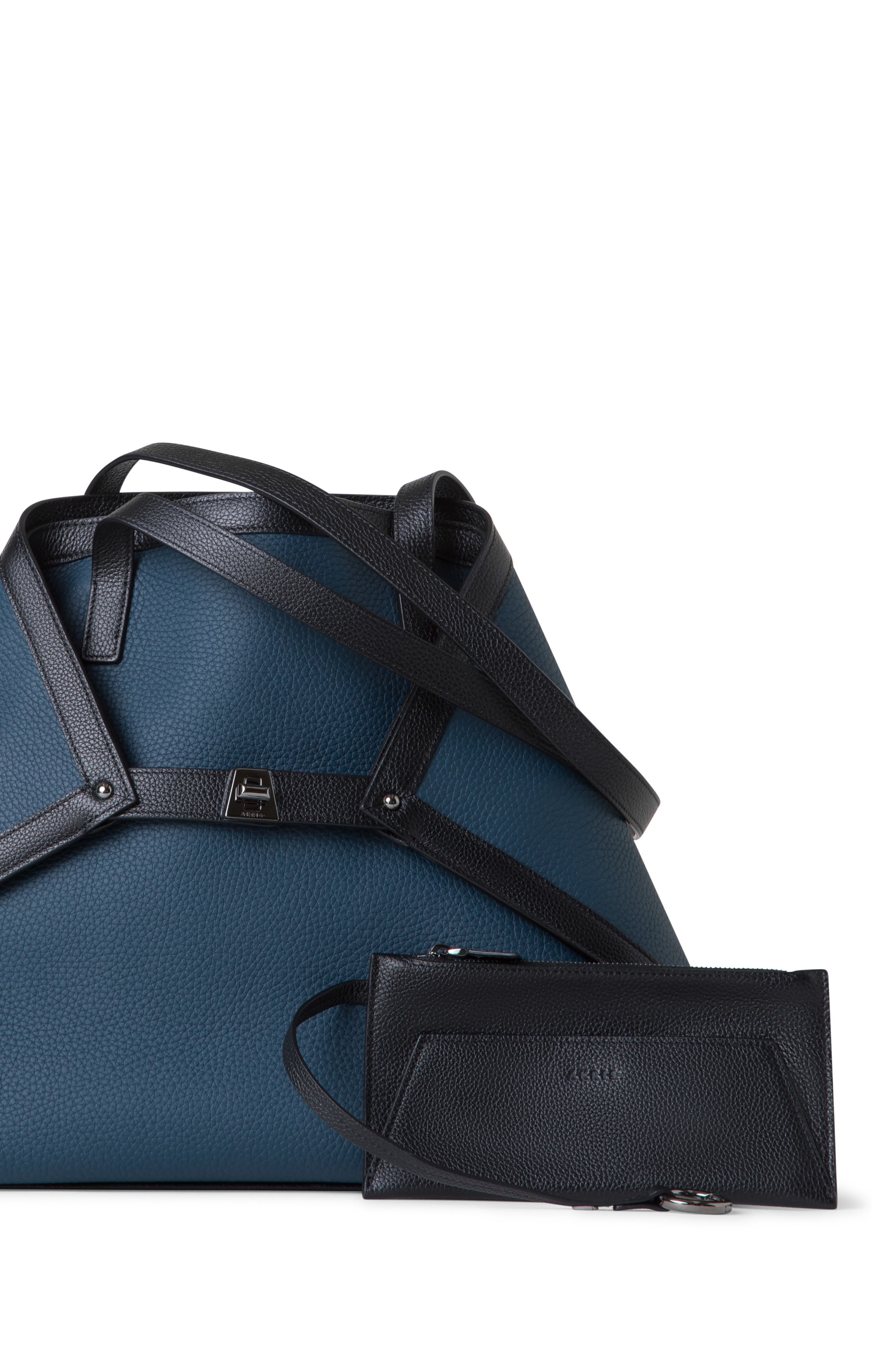 Akris Medium AI Colorblock Leather Tote in Pacific/Black at Nordstrom - 4