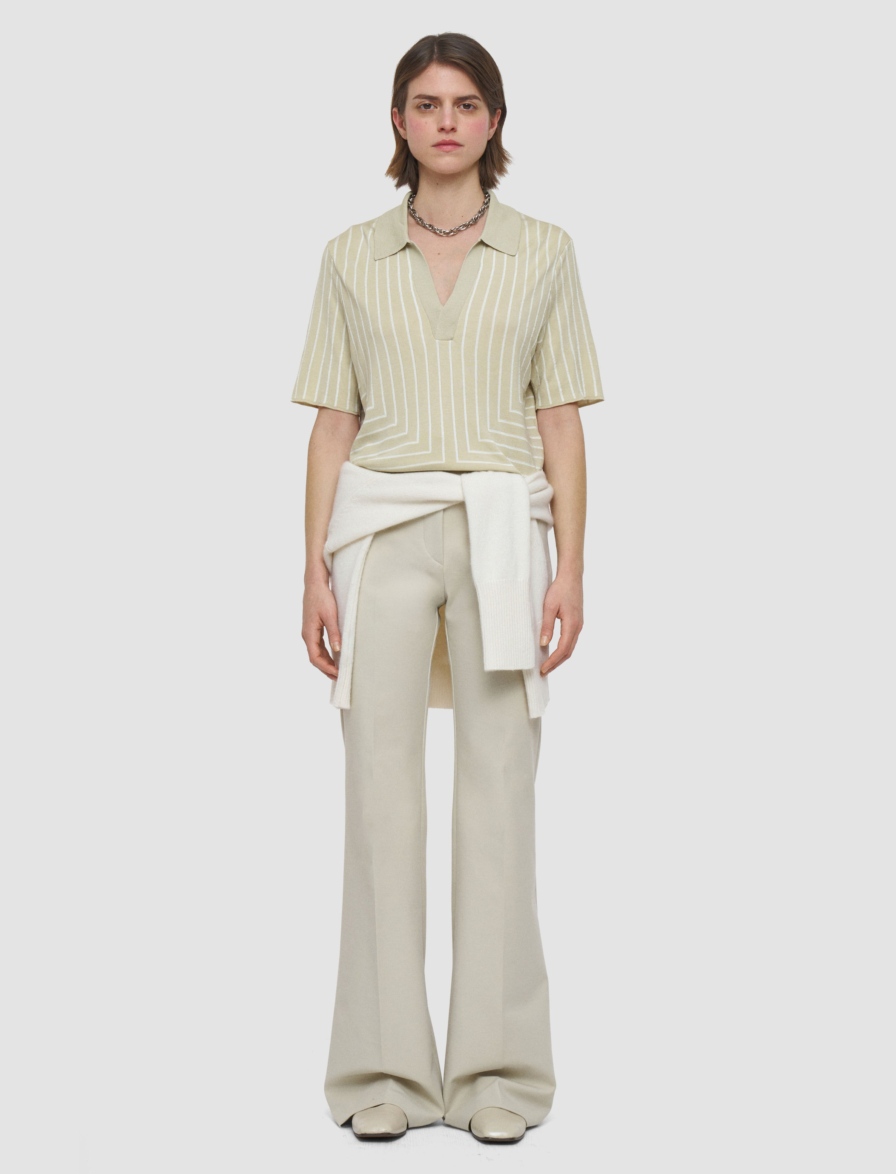 Geometric Jacquard Silk Blend Top - 2