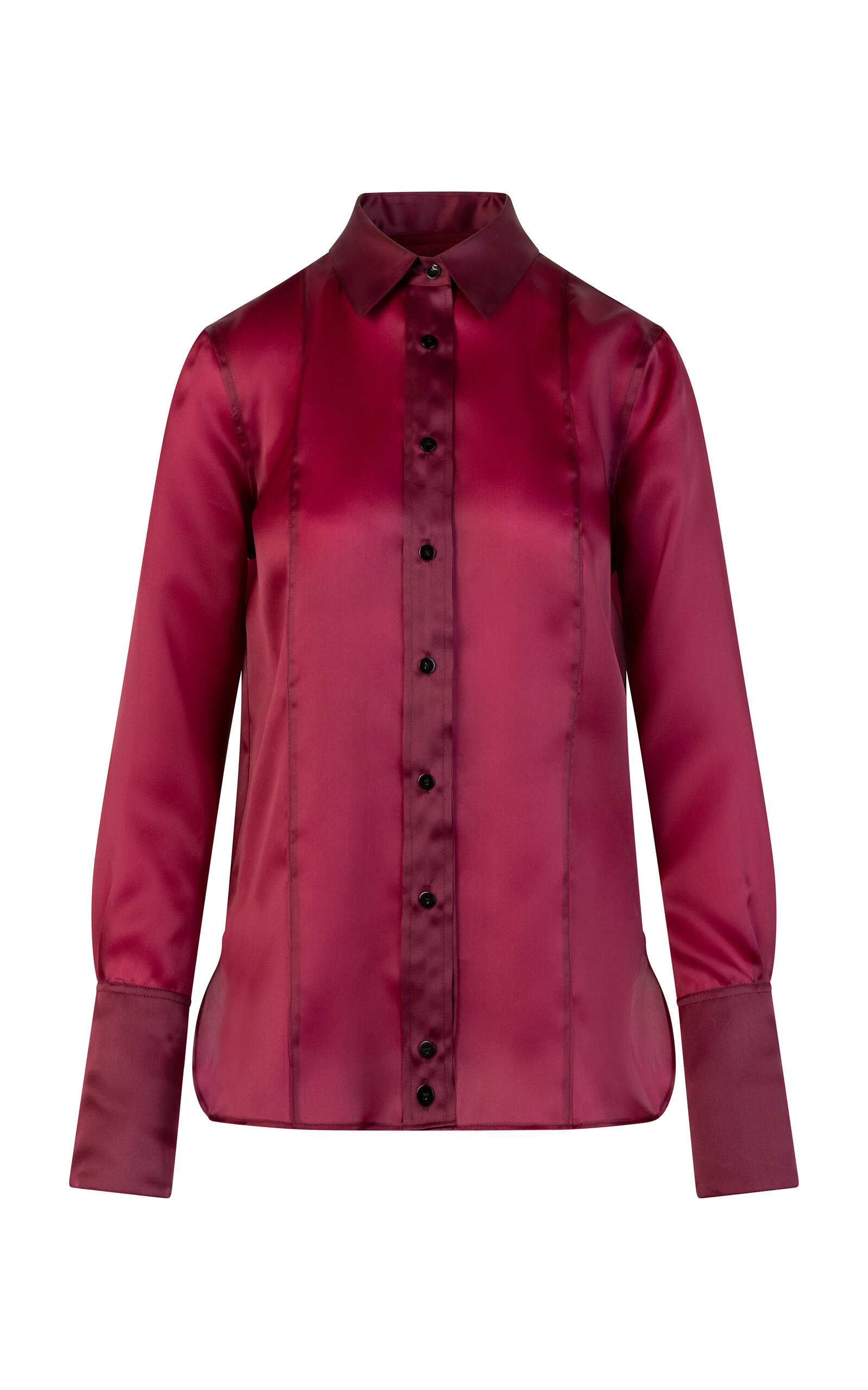 Ella Button-Down Organza Shirt burgundy - 1