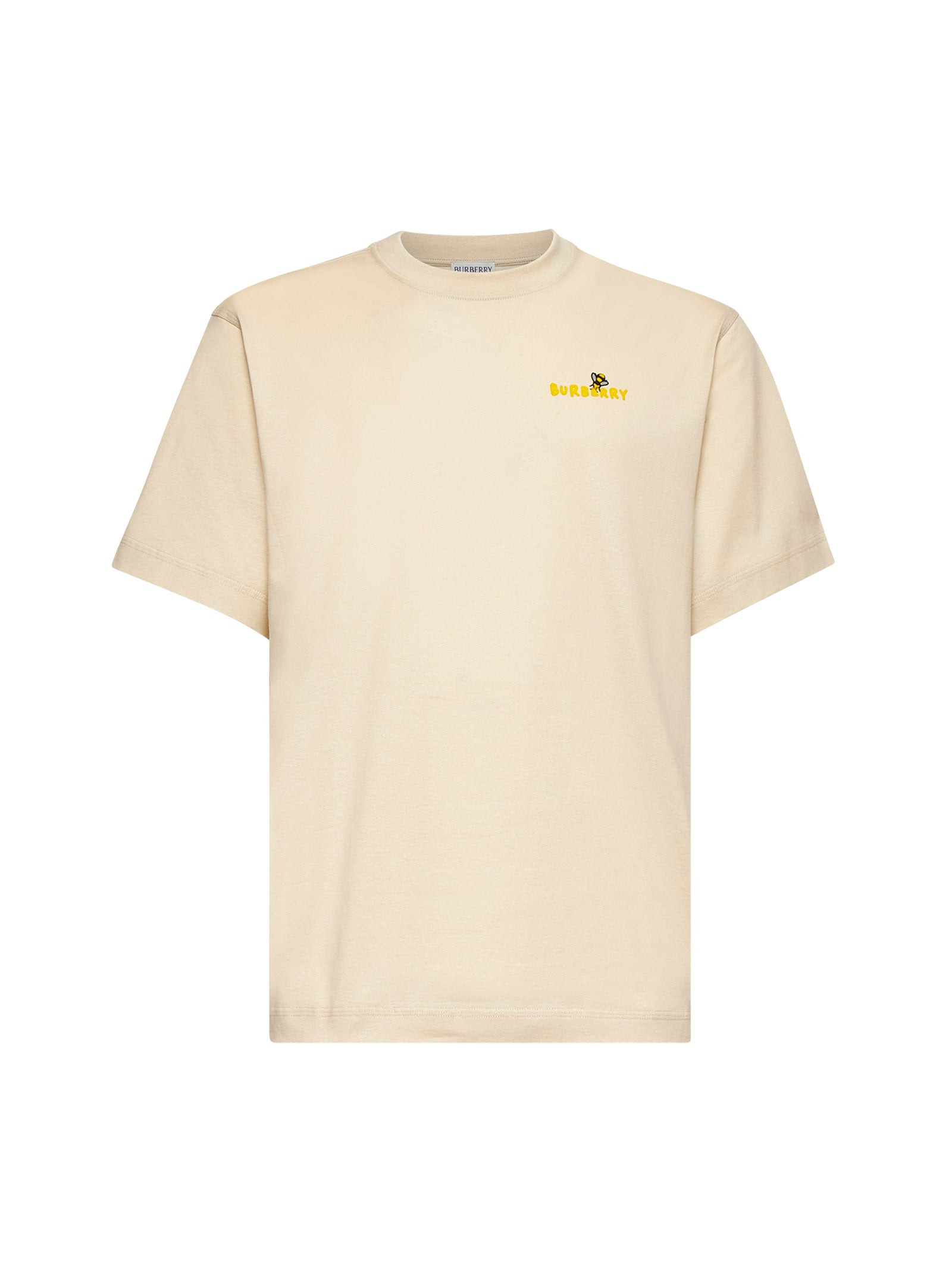 Beige cotton bee print T-shirt - 1