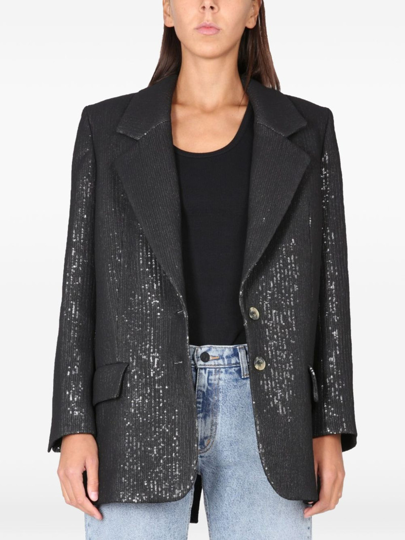 sequin-embellished single-breasted coat 3
