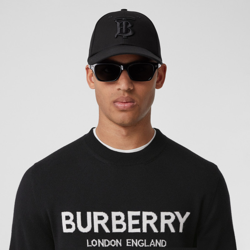 Burberry Logo Intarsia Wool Blend Sweater outlook