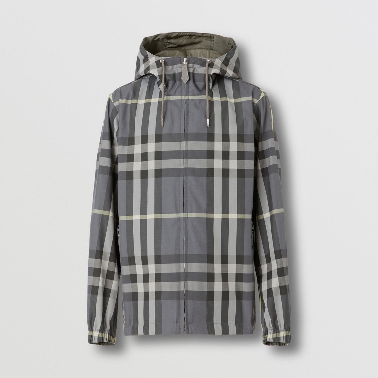 Reversible Check Cotton Blend Hooded Jacket - 1