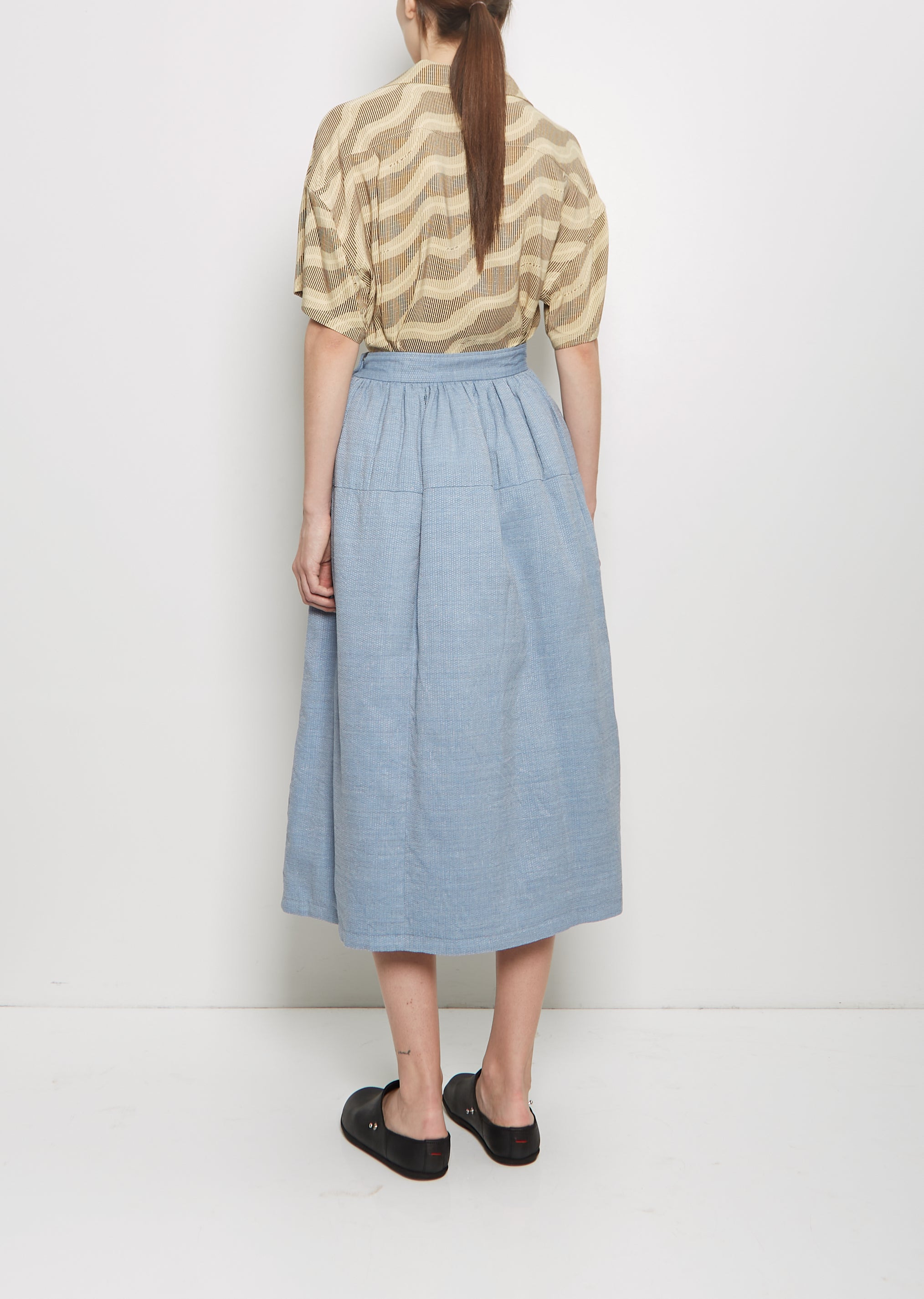 Wool Linen Elevation Sashinko Down Skirt - 3