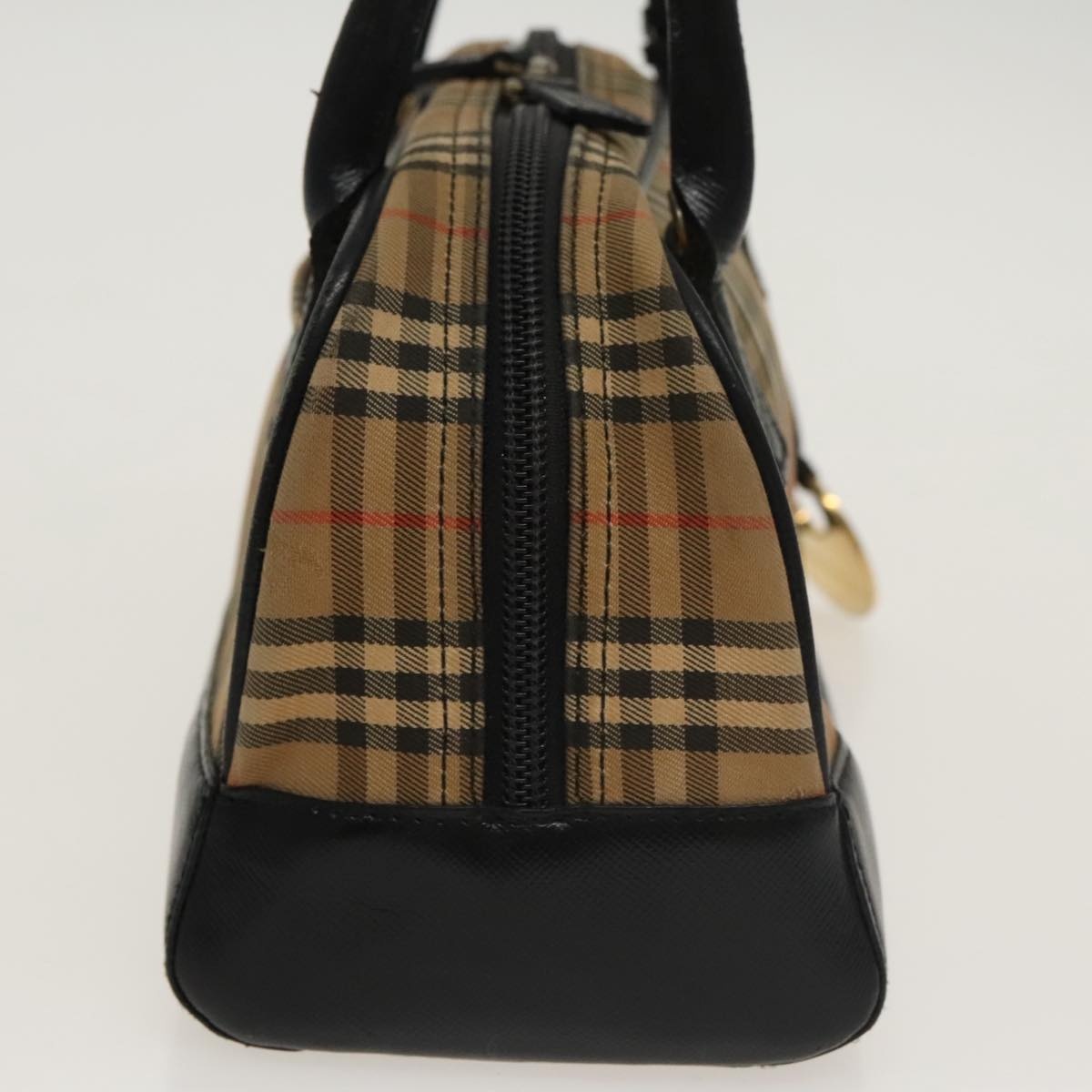 Burberry Nova Check Tote Bag Canvas Leather Beige Black - 5