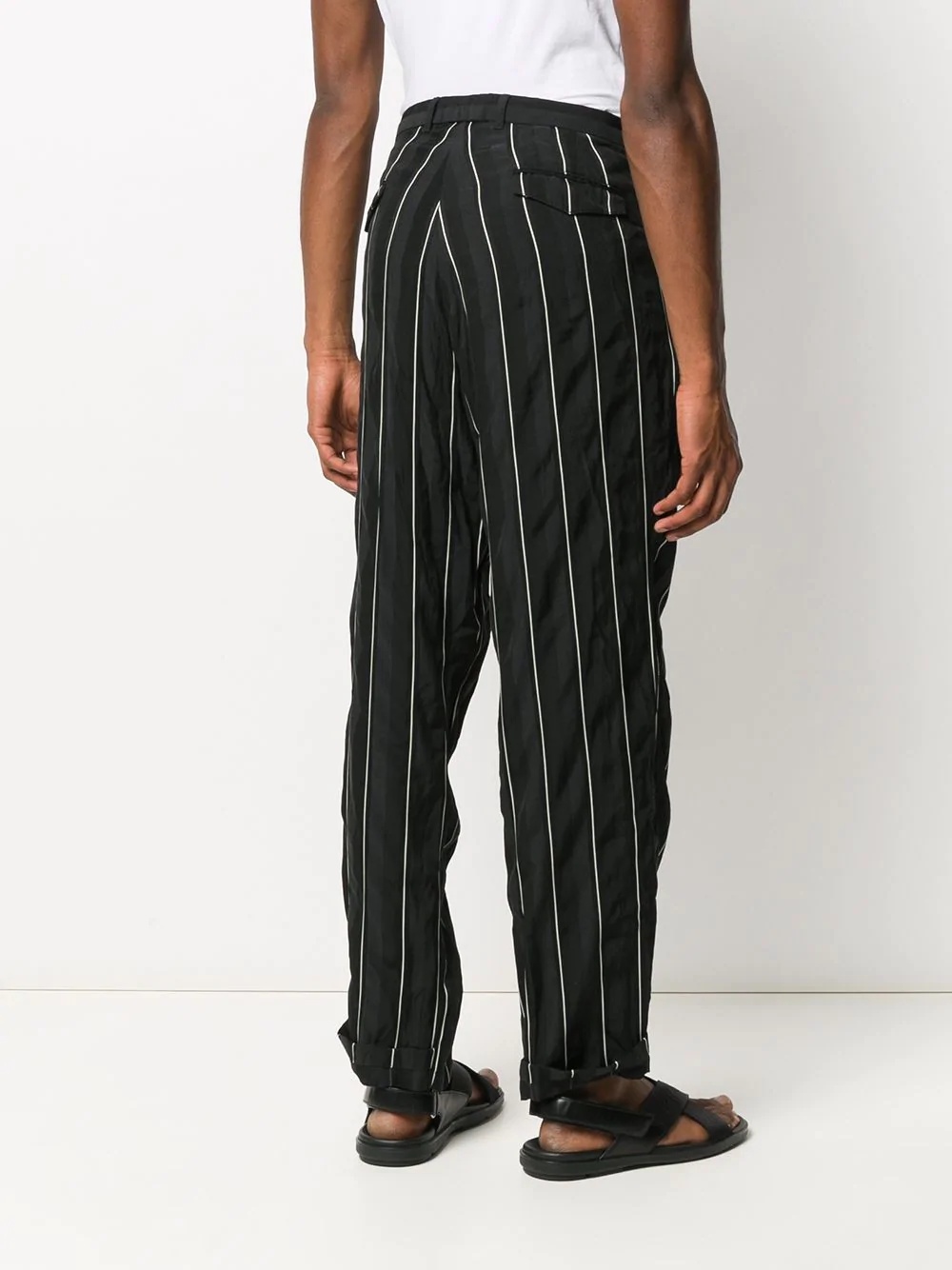 striped straight-leg trousers - 4