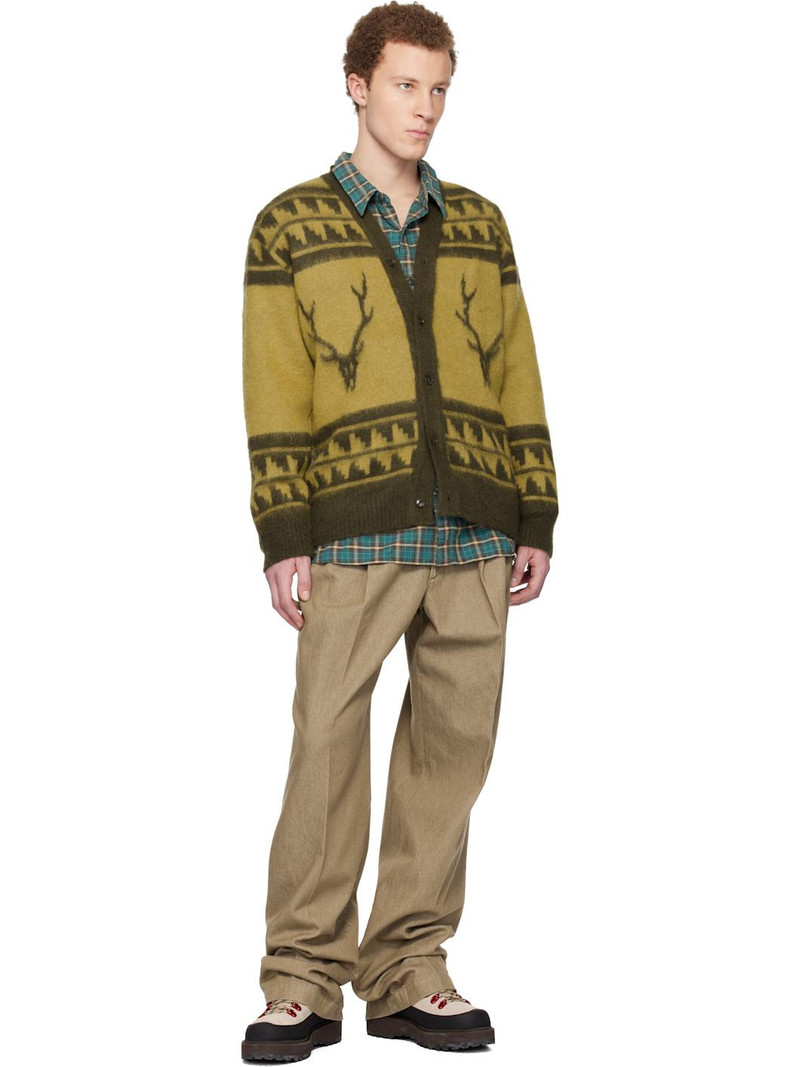 South2 West8 Yellow Mohair V-Neck Cardigan outlook