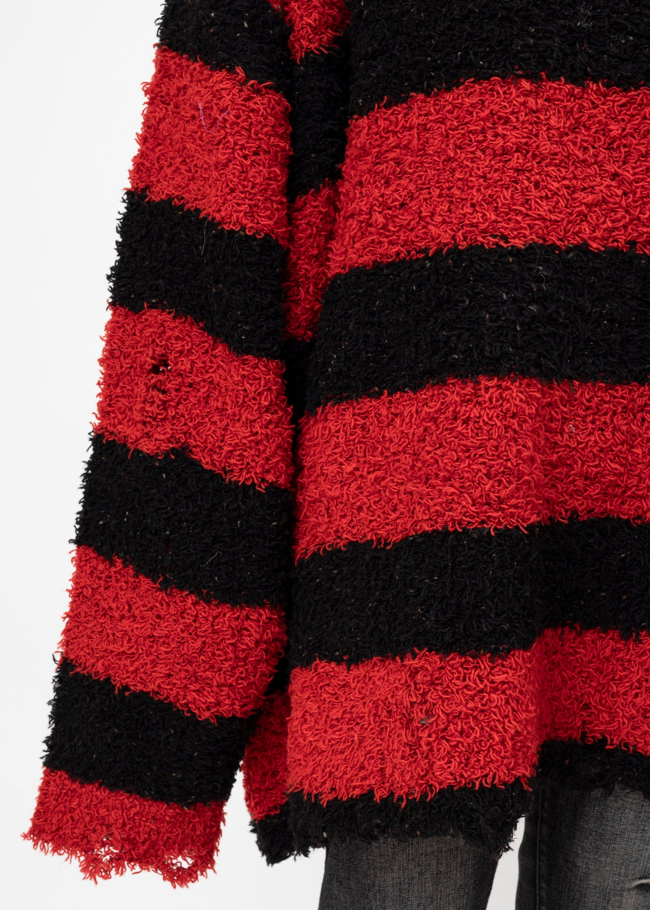 BLACK AND RED DOUBLET RECYCLED WOOL STRIPE KNIT - 4