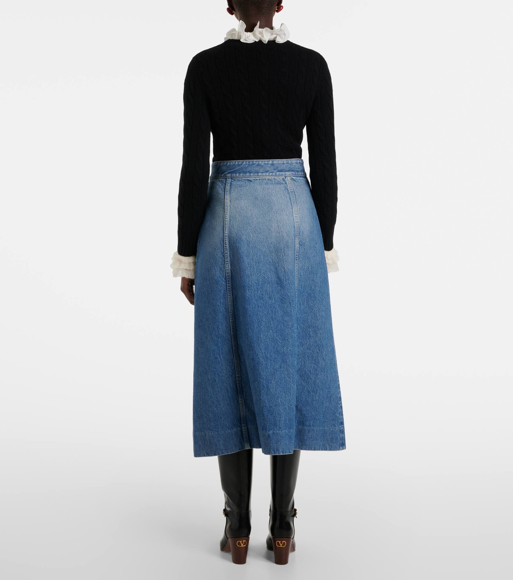 Denim midi skirt - 3
