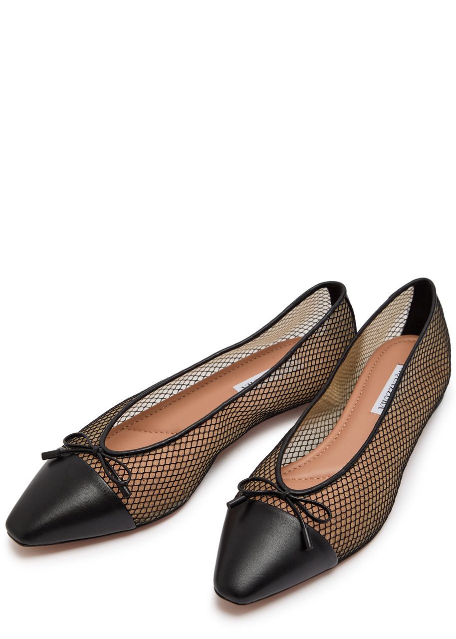 Aquazzura Gioia Mesh and Leather Ballet Flats - 3