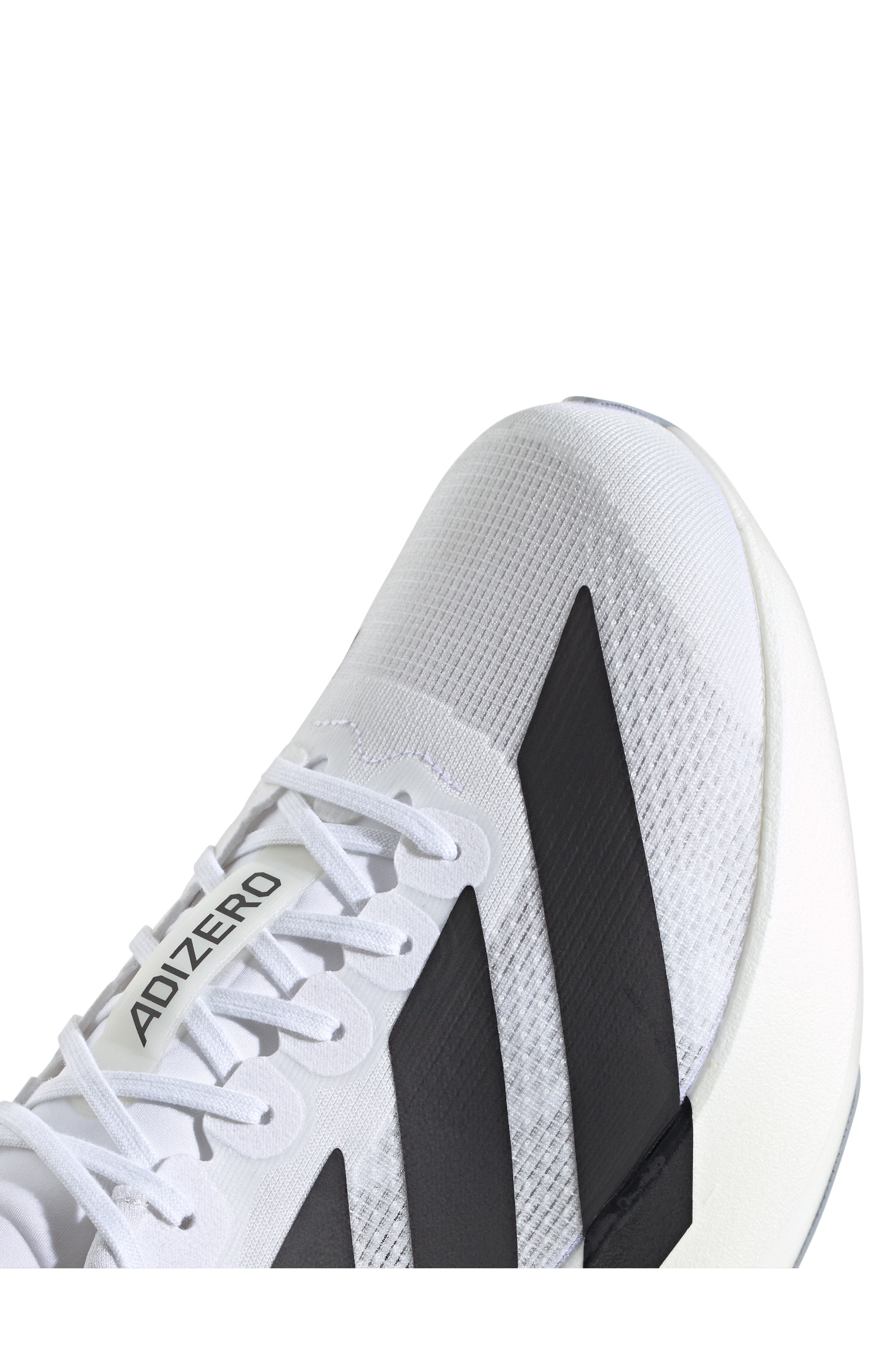 adidas Gender Inclusive Adizero Evo SL Running Shoe in White/Black/White at Nordstrom - 9