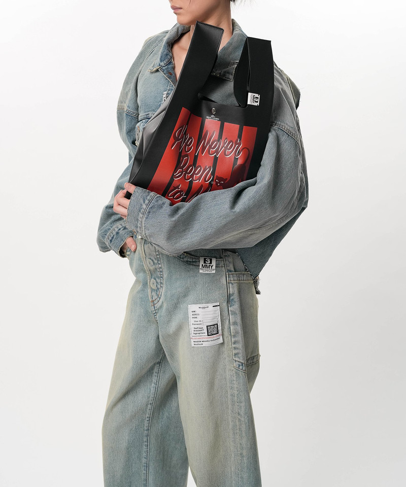 Maison MIHARAYASUHIRO Cat Print Leather Shopping Bag outlook