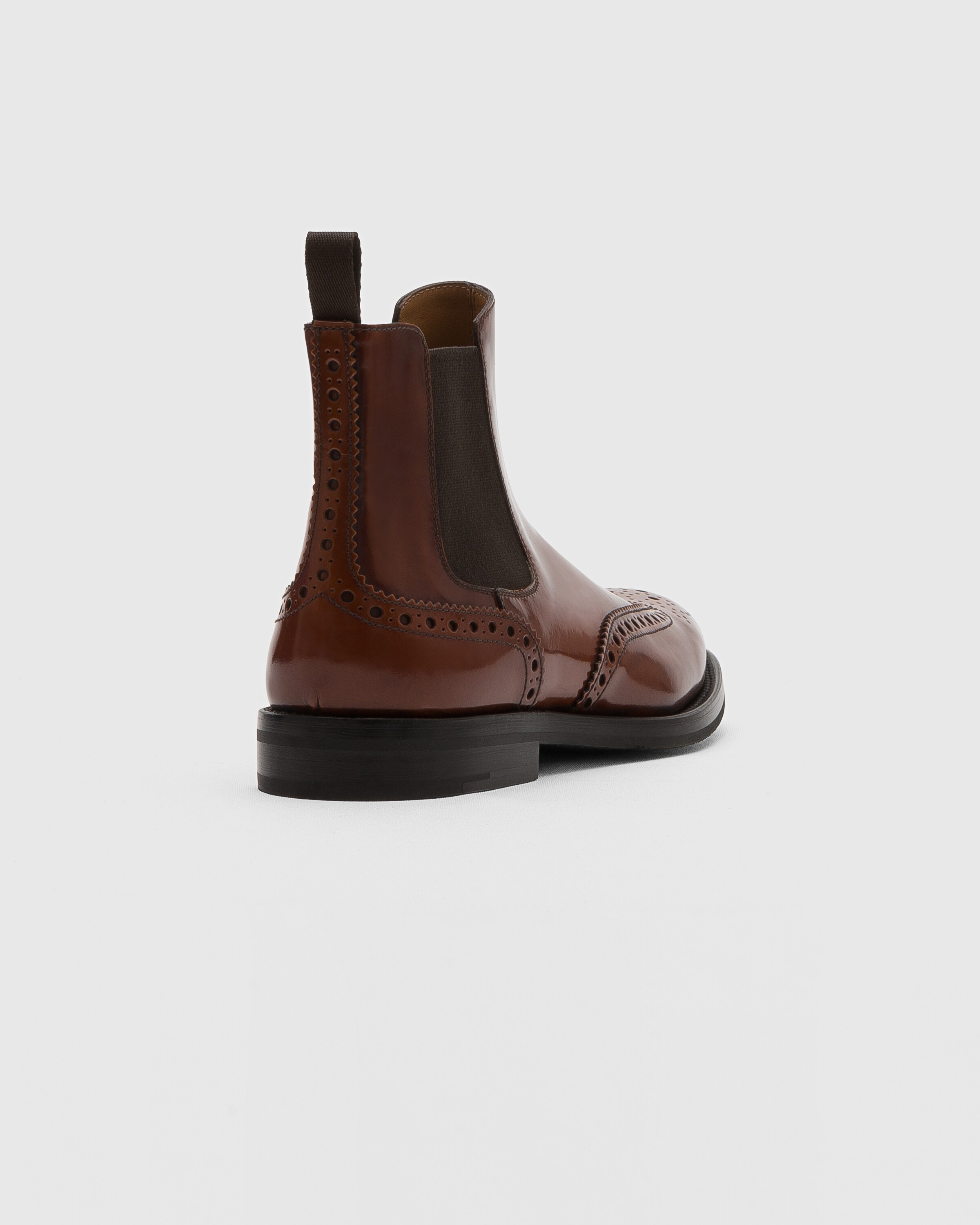 Polished Fumè Brogue Chelsea Boot - 4