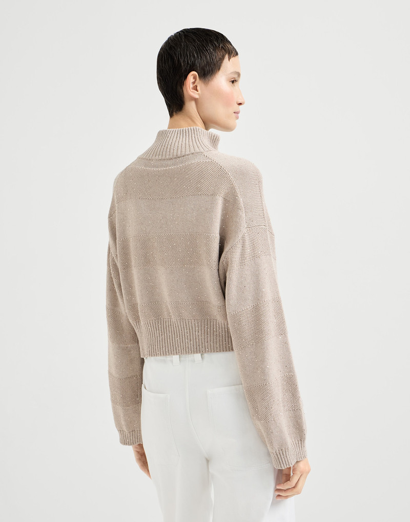 Textured stripe cardigan in cotton Diamond yarn 3