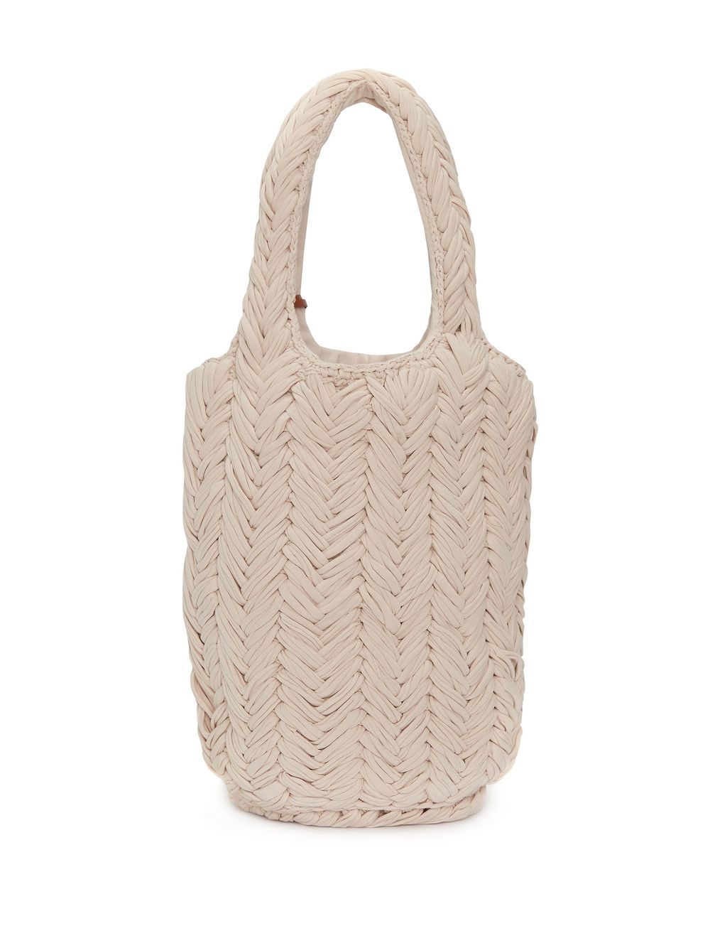 Cream Logo Detail Woven Tote Bag - 2