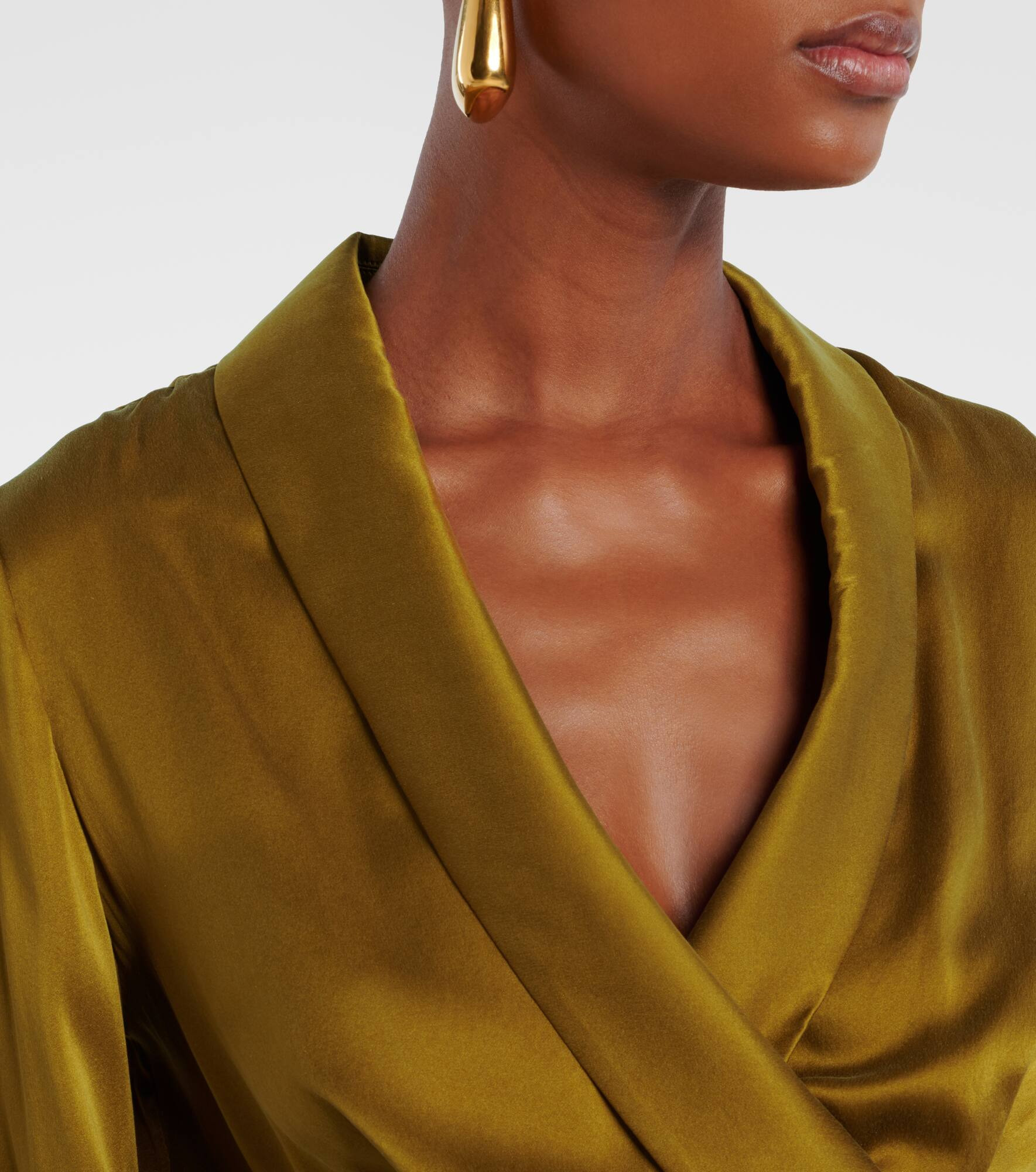 Silk satin wrap top - 4