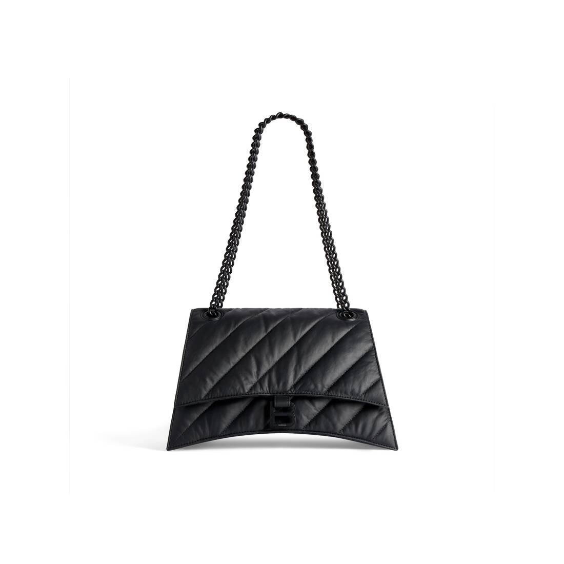 Women's crush small chain bag metallized in dark grey - Balenciaga