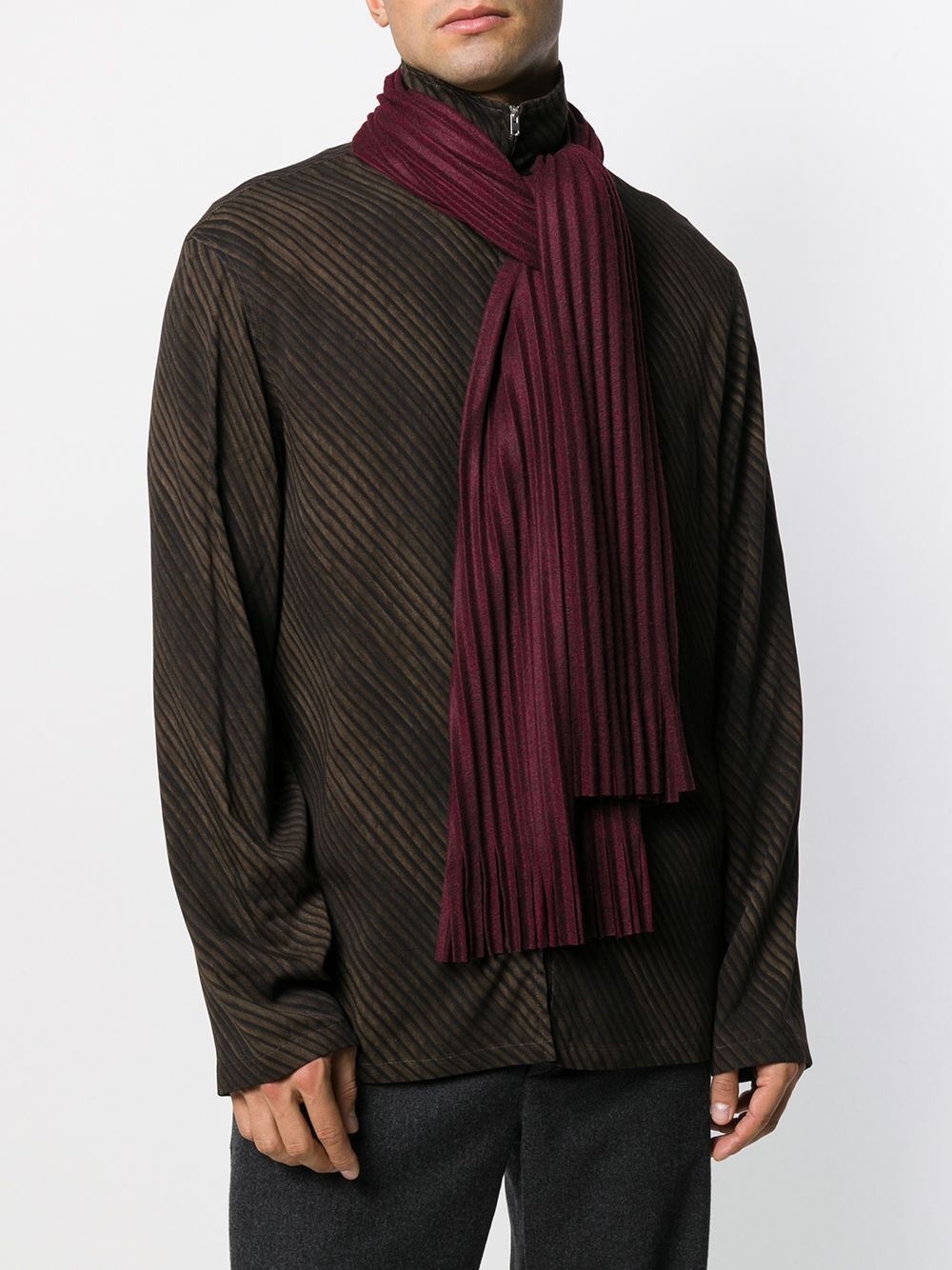 ribbed fringed scarf - 2