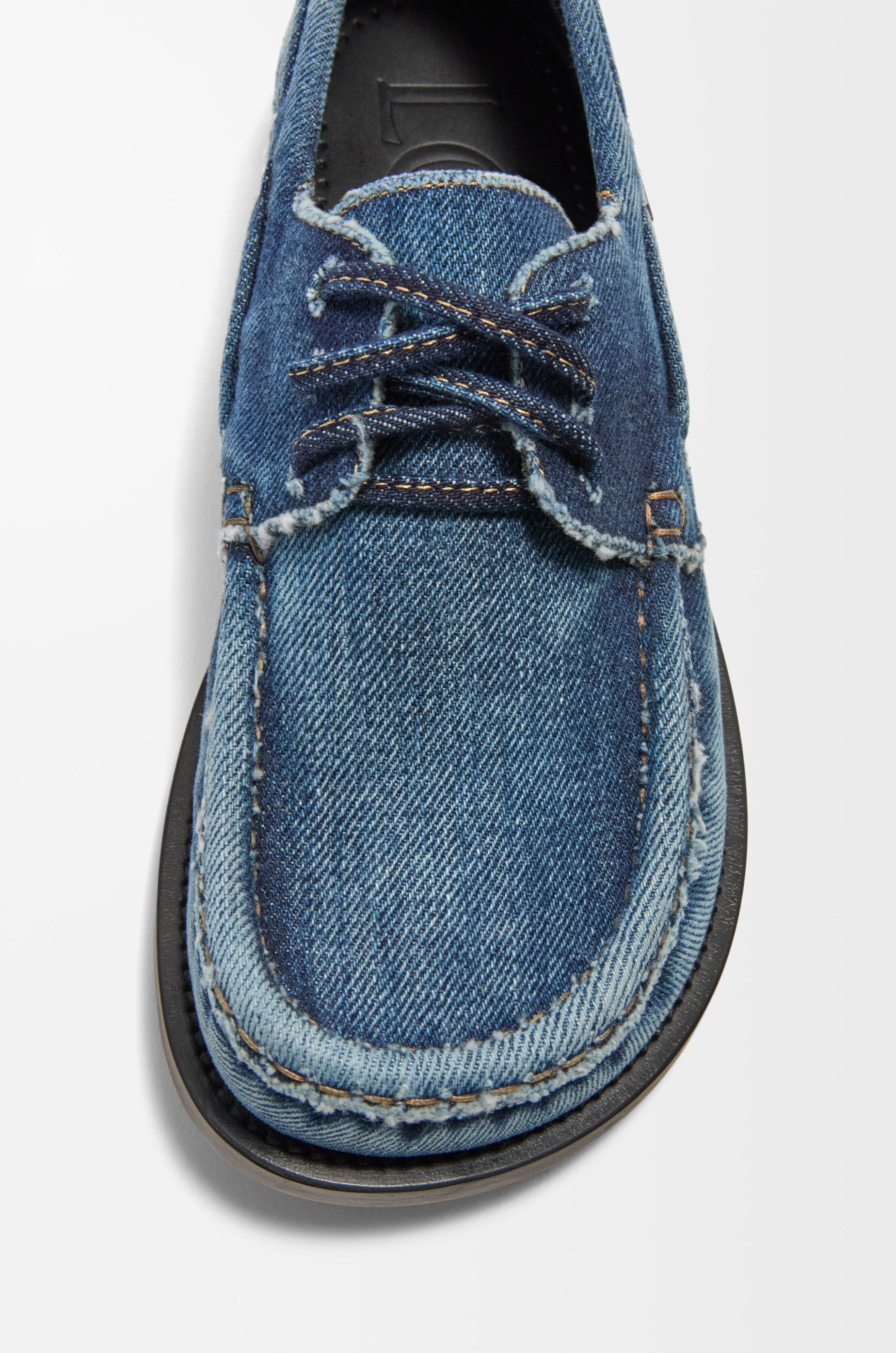 Campo boat shoe in washed denim - 3