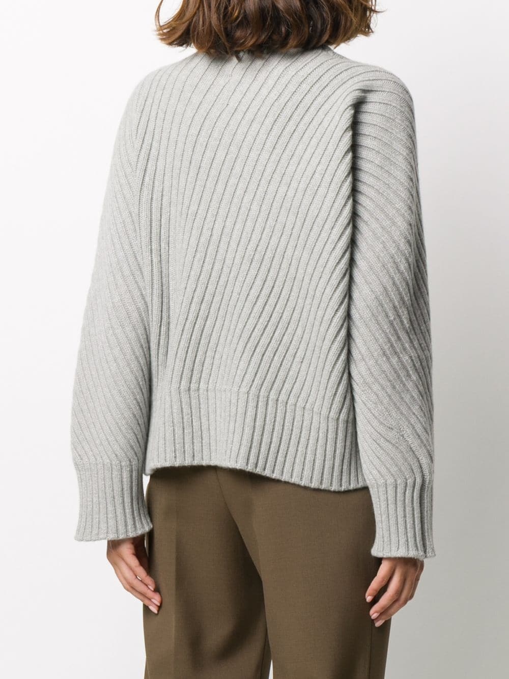 diagonal rib-knit jumper - 4