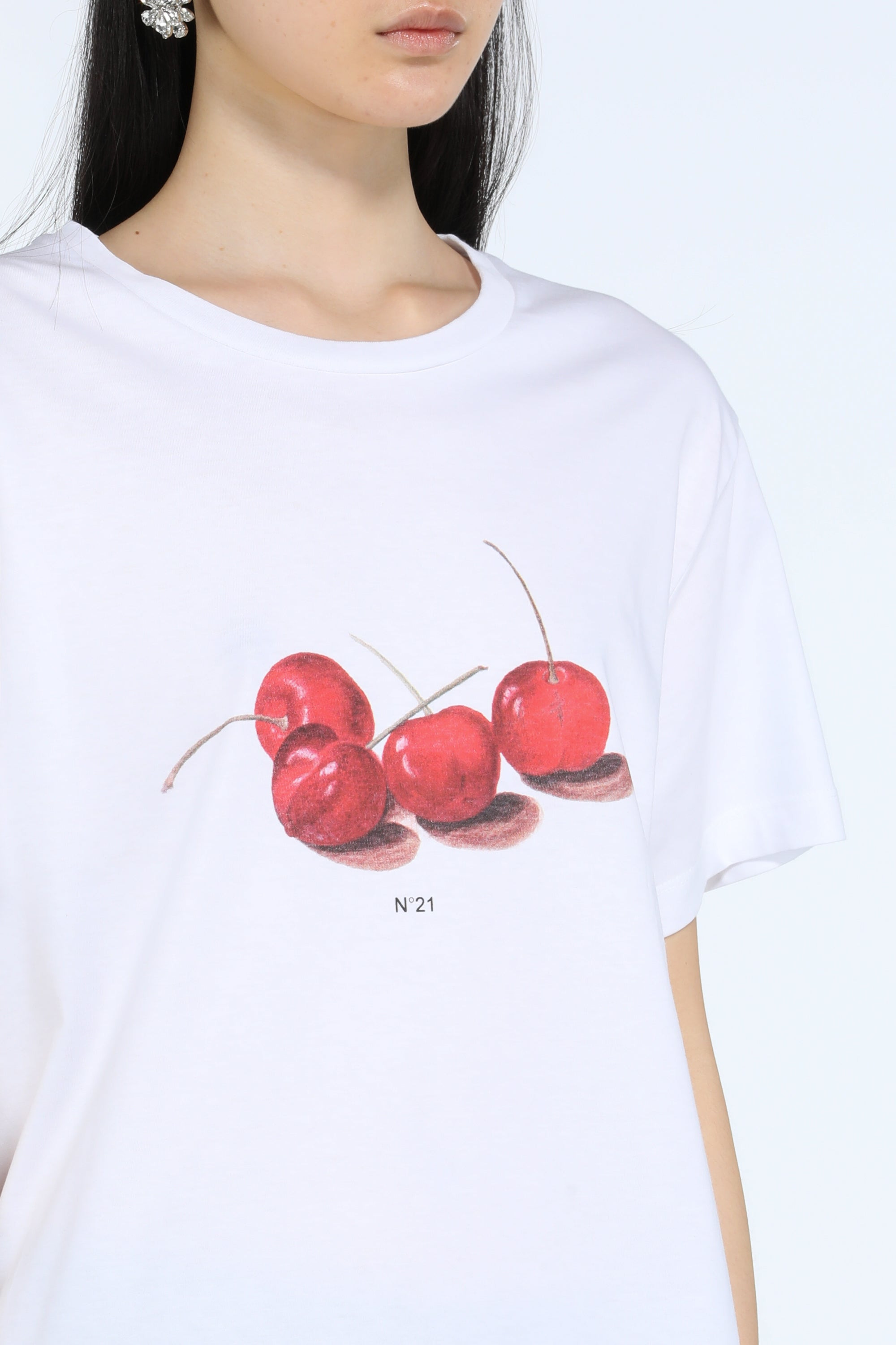 CHERRY-PRINT COTTON JERSEY T-SHIRT - 5