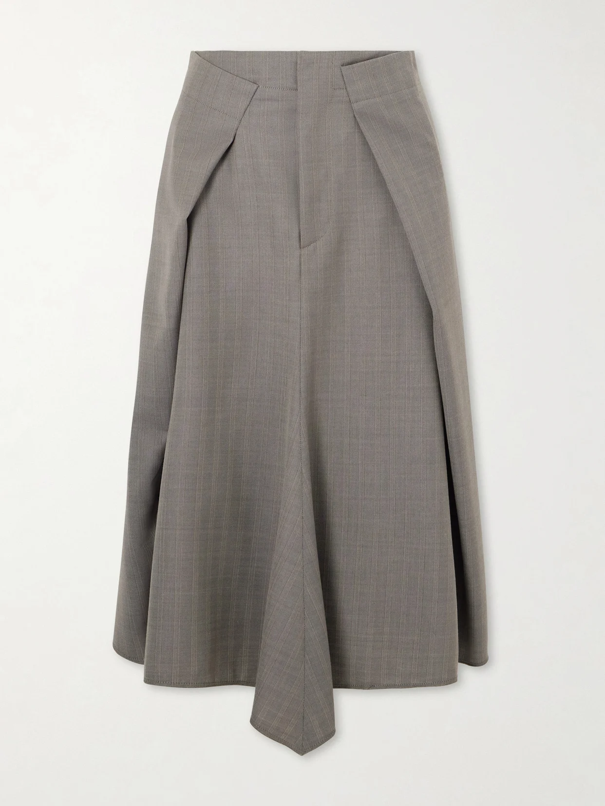 Pleated Wool Midi Skirt - 1