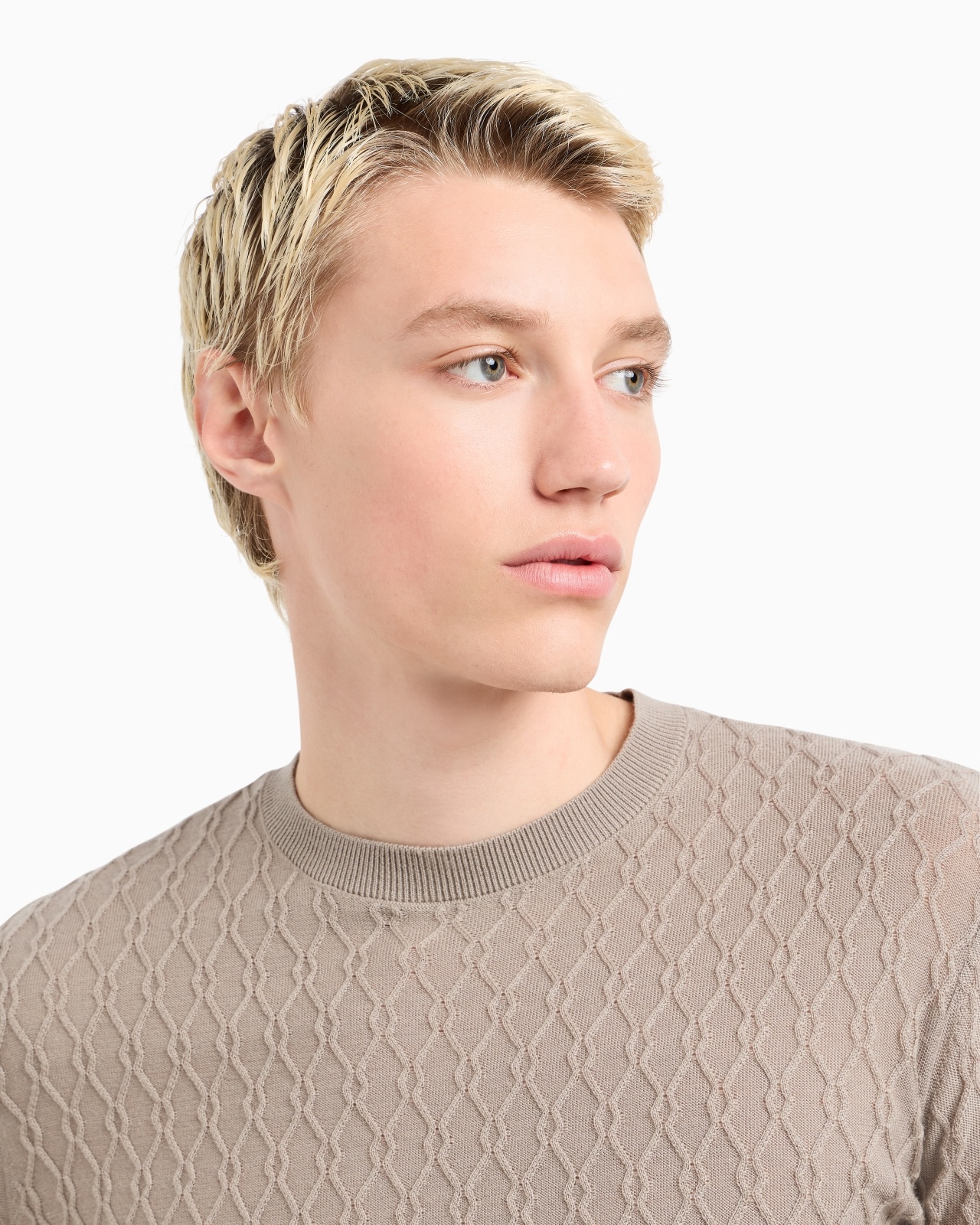 VIRGIN WOOL JUMPER WITH EMBOSSED JACQUARD PATTERN - 5