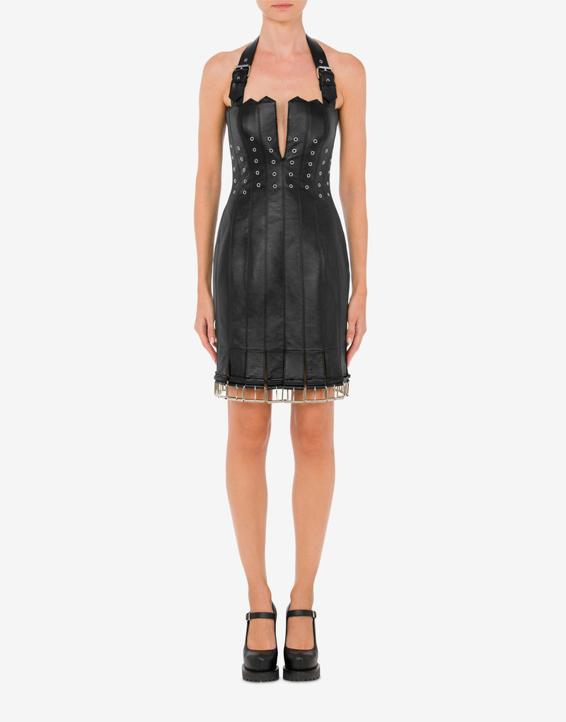 Moschino BIKER DETAILS NAPPA LEATHER DRESS outlook