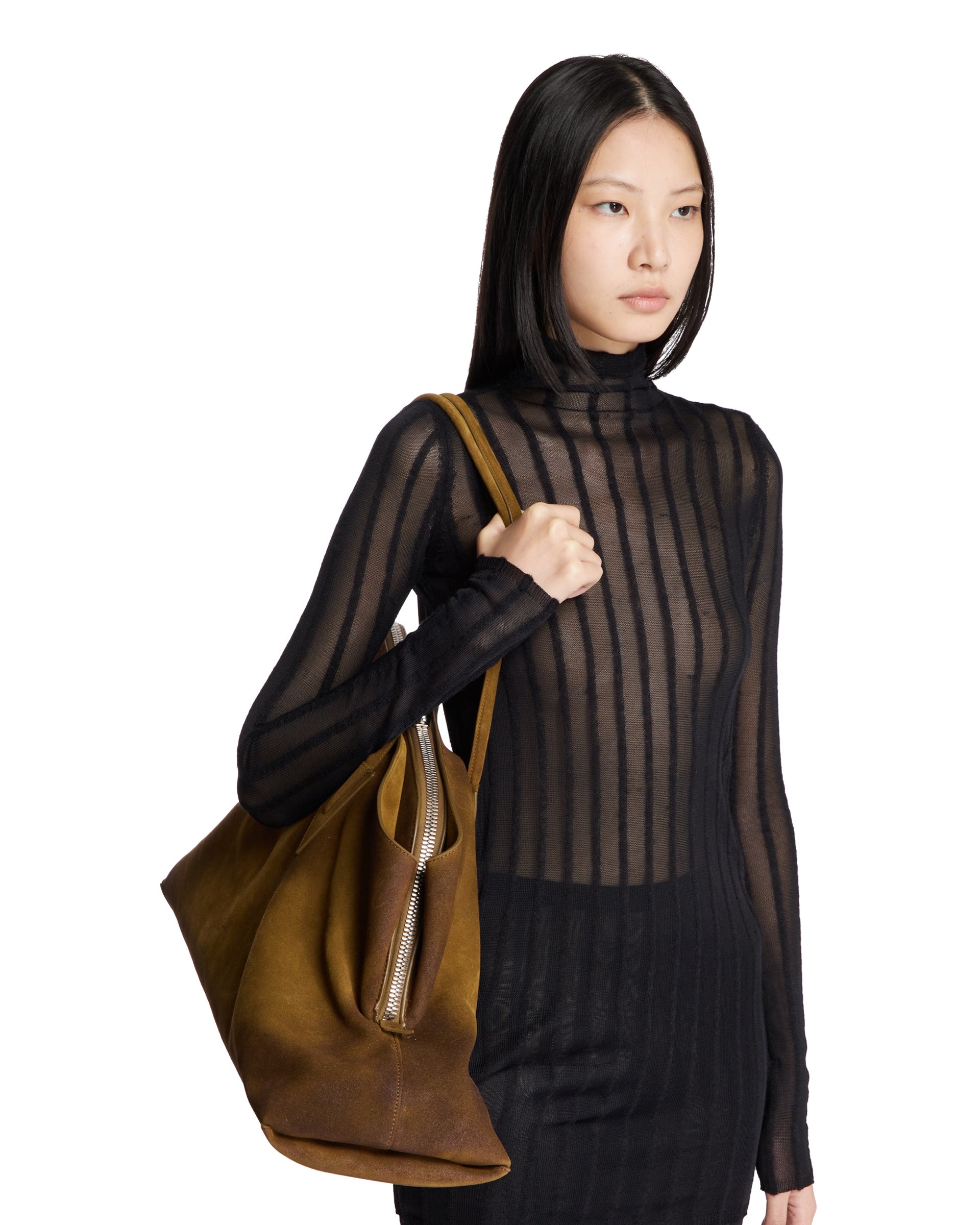Green Suede Large Passeggiata Bag - 4