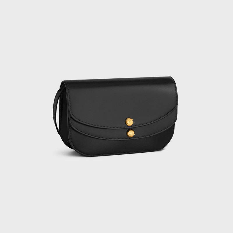 DUO WALLET ON STRAP IN Shiny calfskin 3