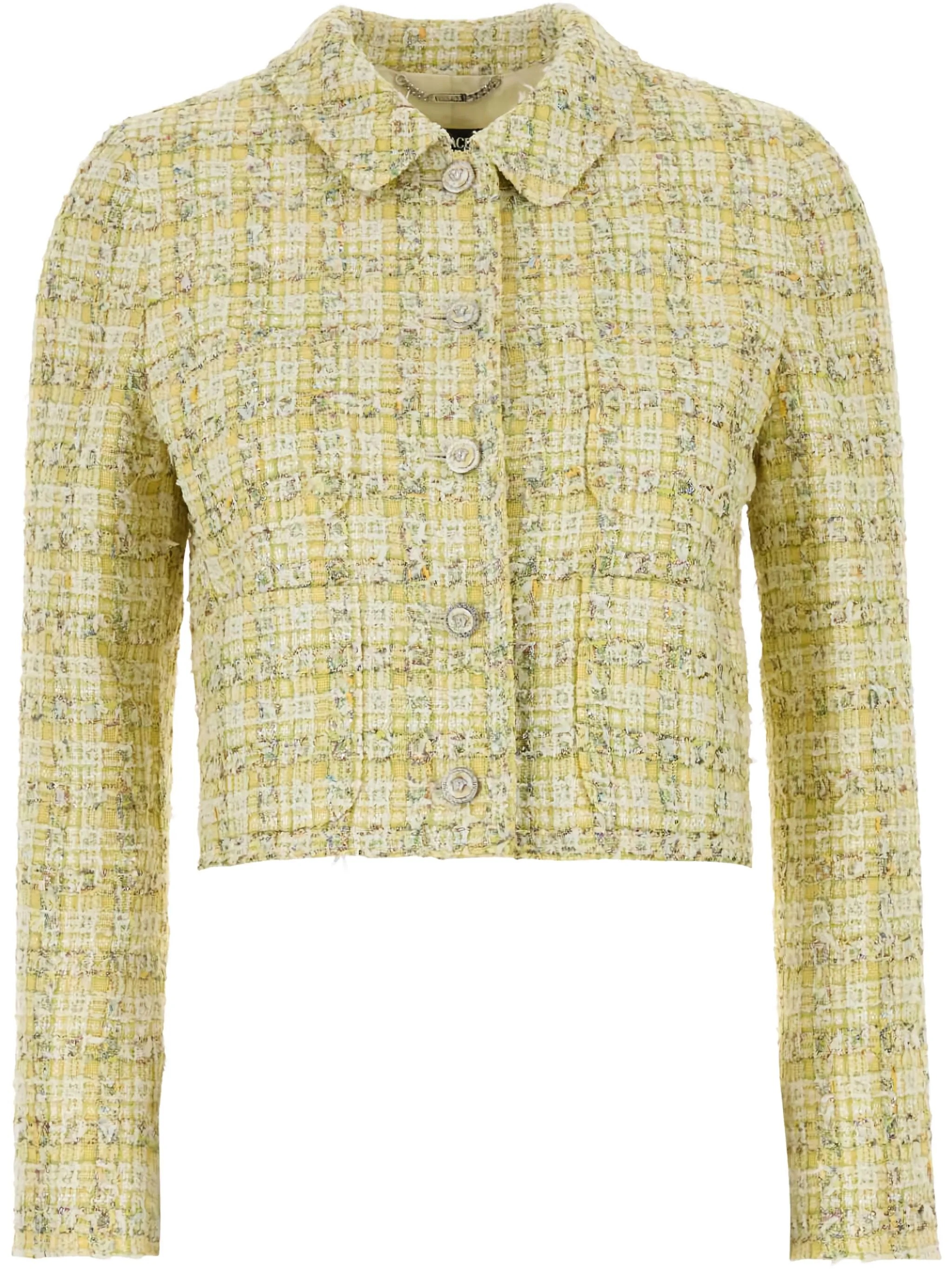 VERSACE - Women Cotton Mix Fancy Tweed Informal Jacket - 1