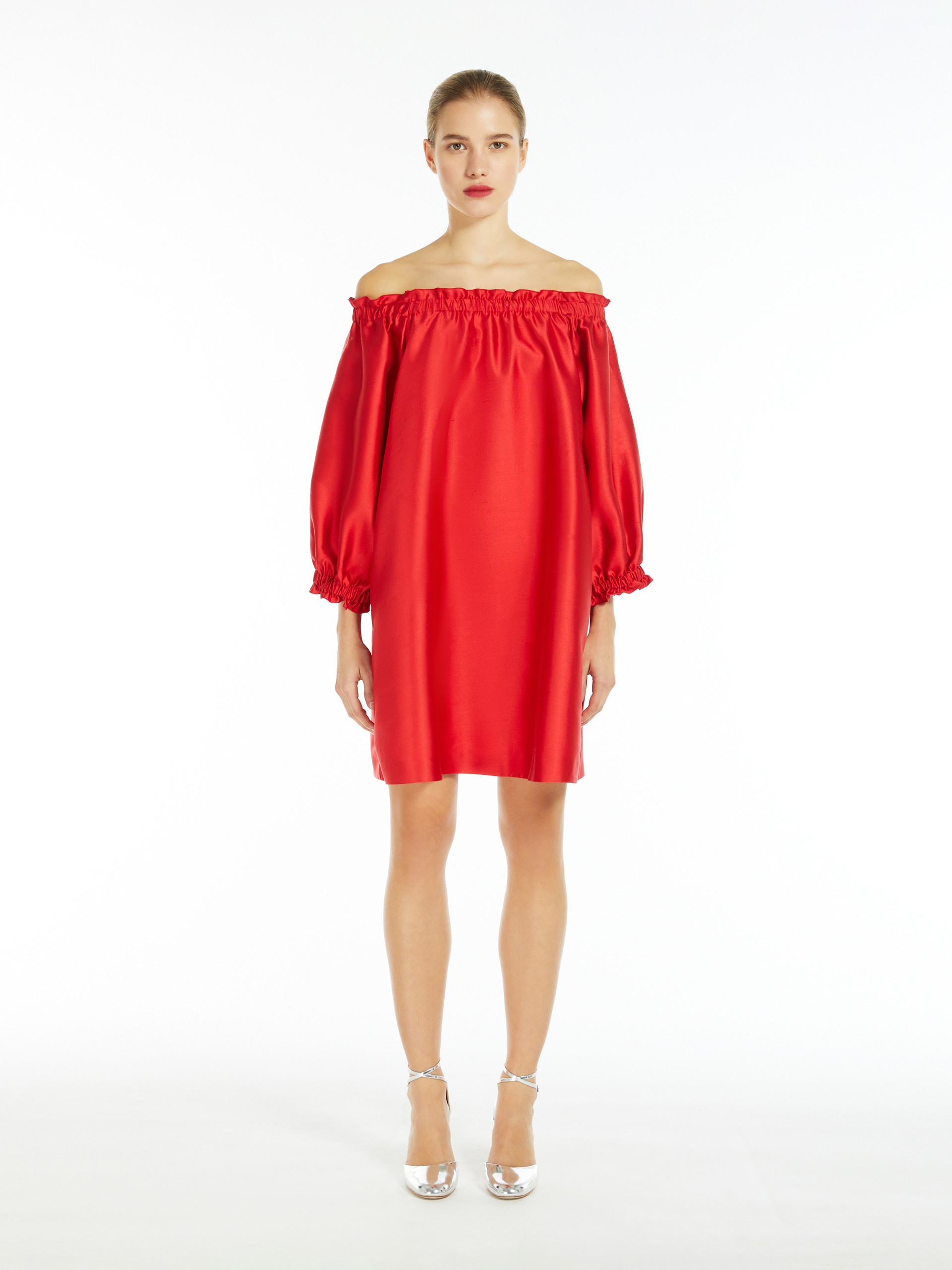 LEPRE Short dress in silk-blend shantung - 3
