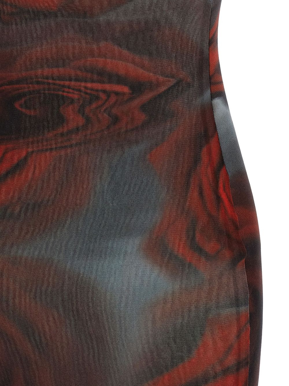 The Long Red Blurry tulle maxi dress - 4