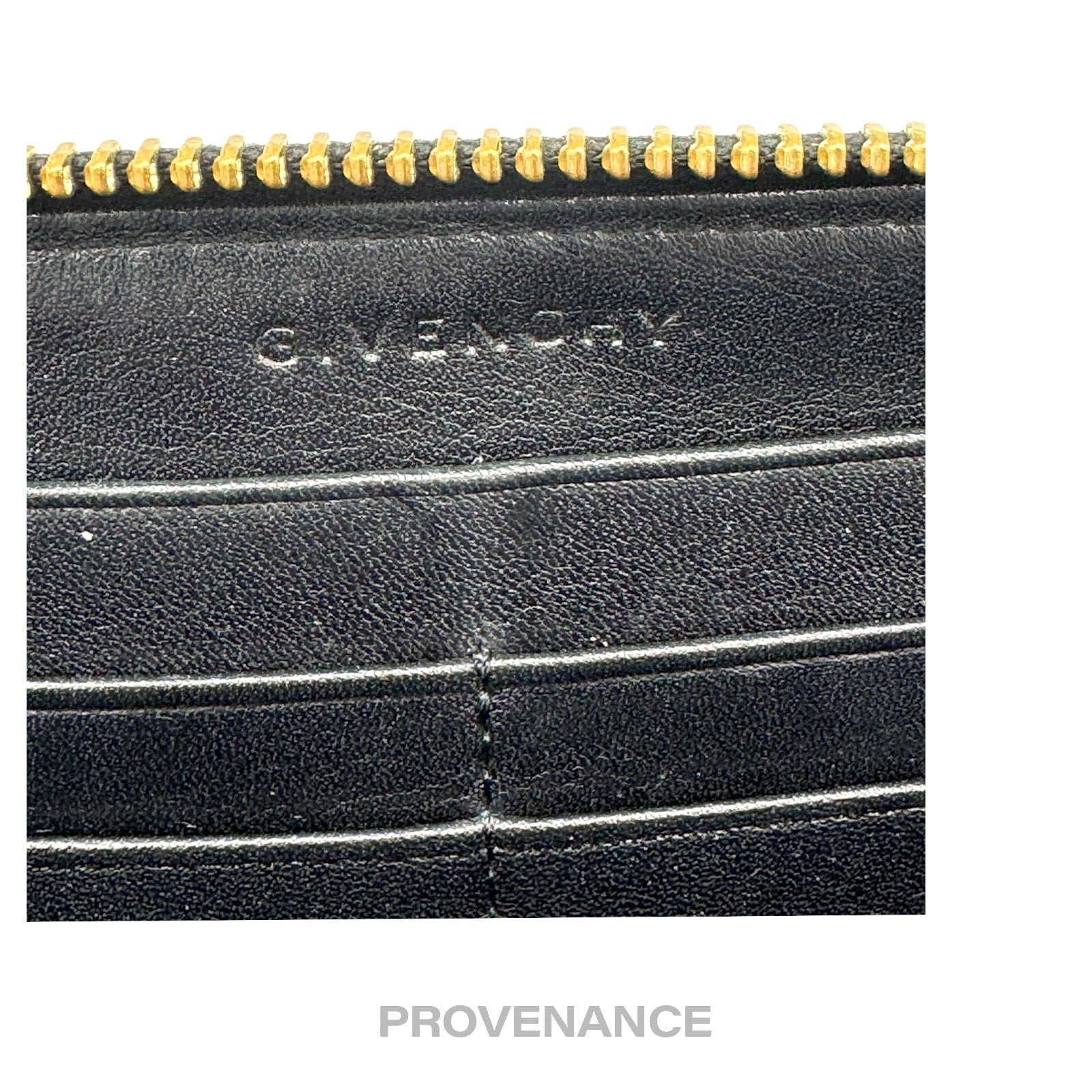 Givenchy Logo Zip Long Wallet - Black Grained Leather - 9