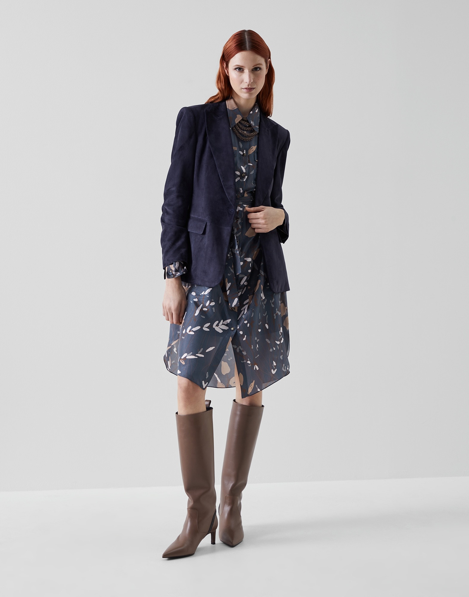 Ramage print silk pongee shirt dress - 5