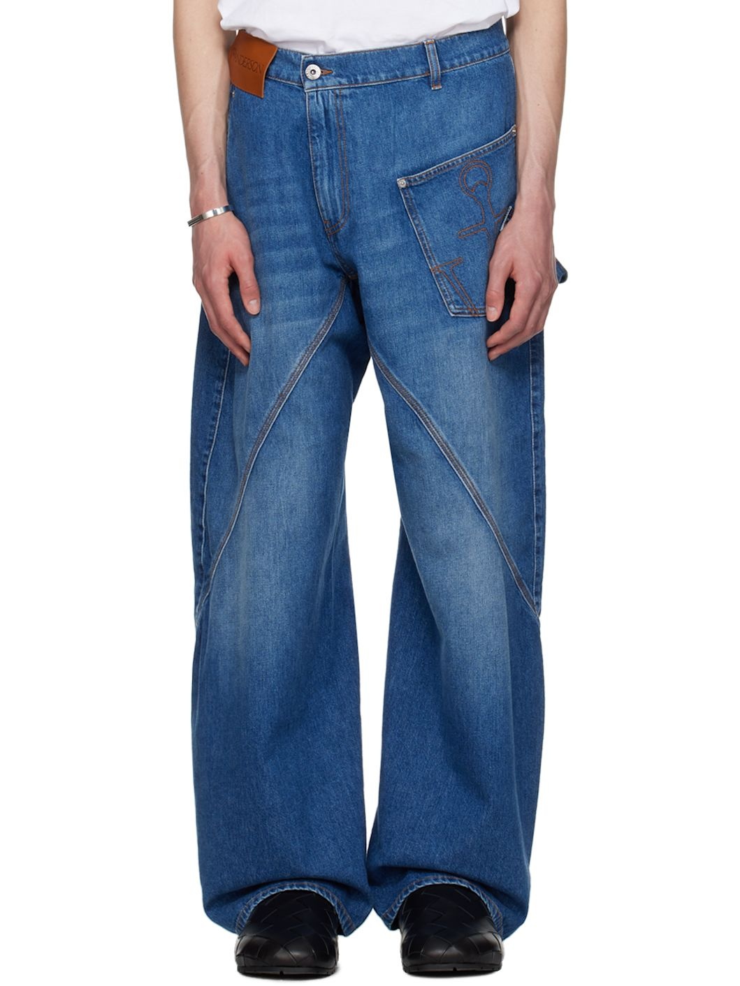 Blue Twisted Workwear Jeans - 1