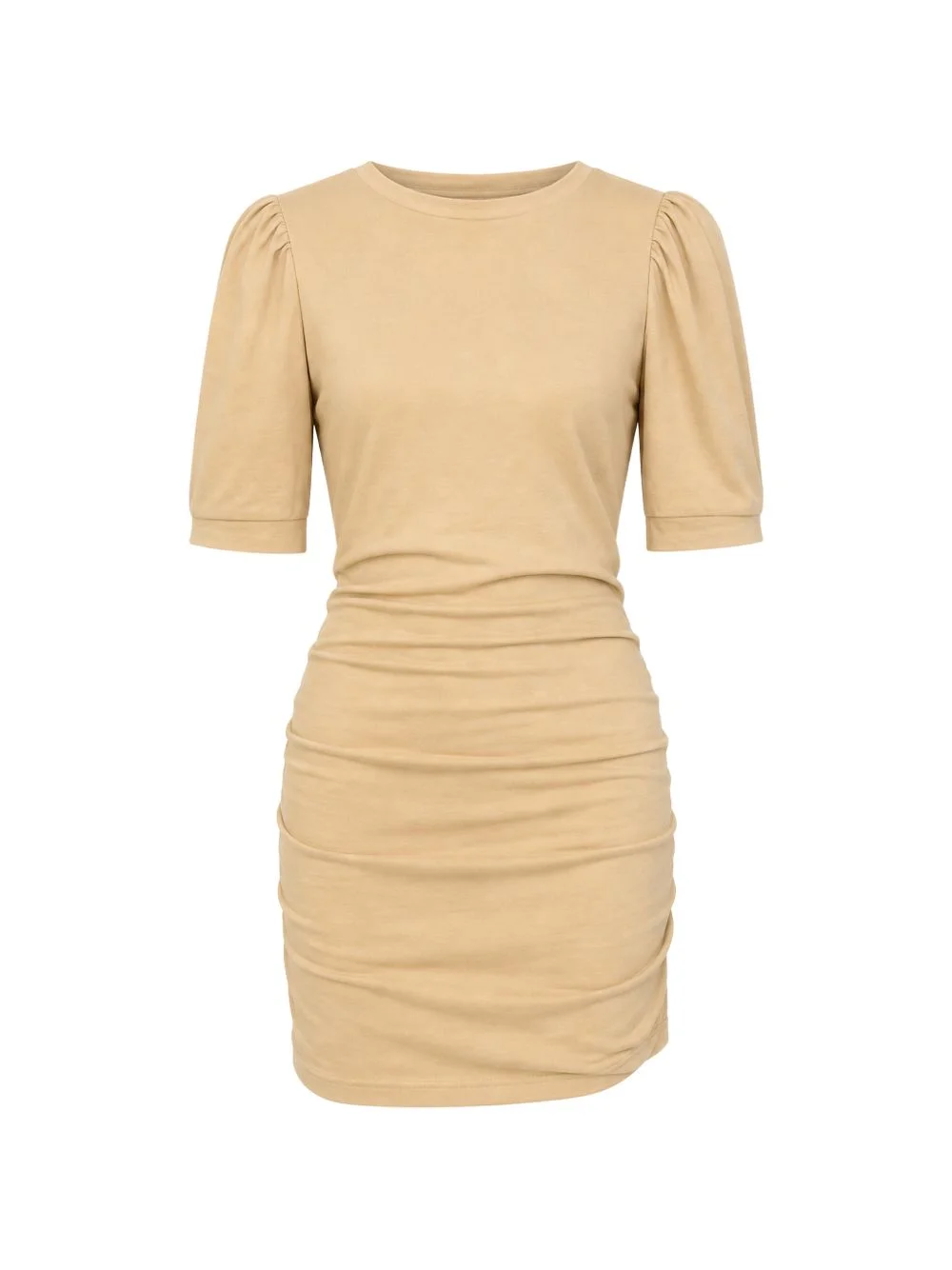 draped puff-sleeve mini dress - 1