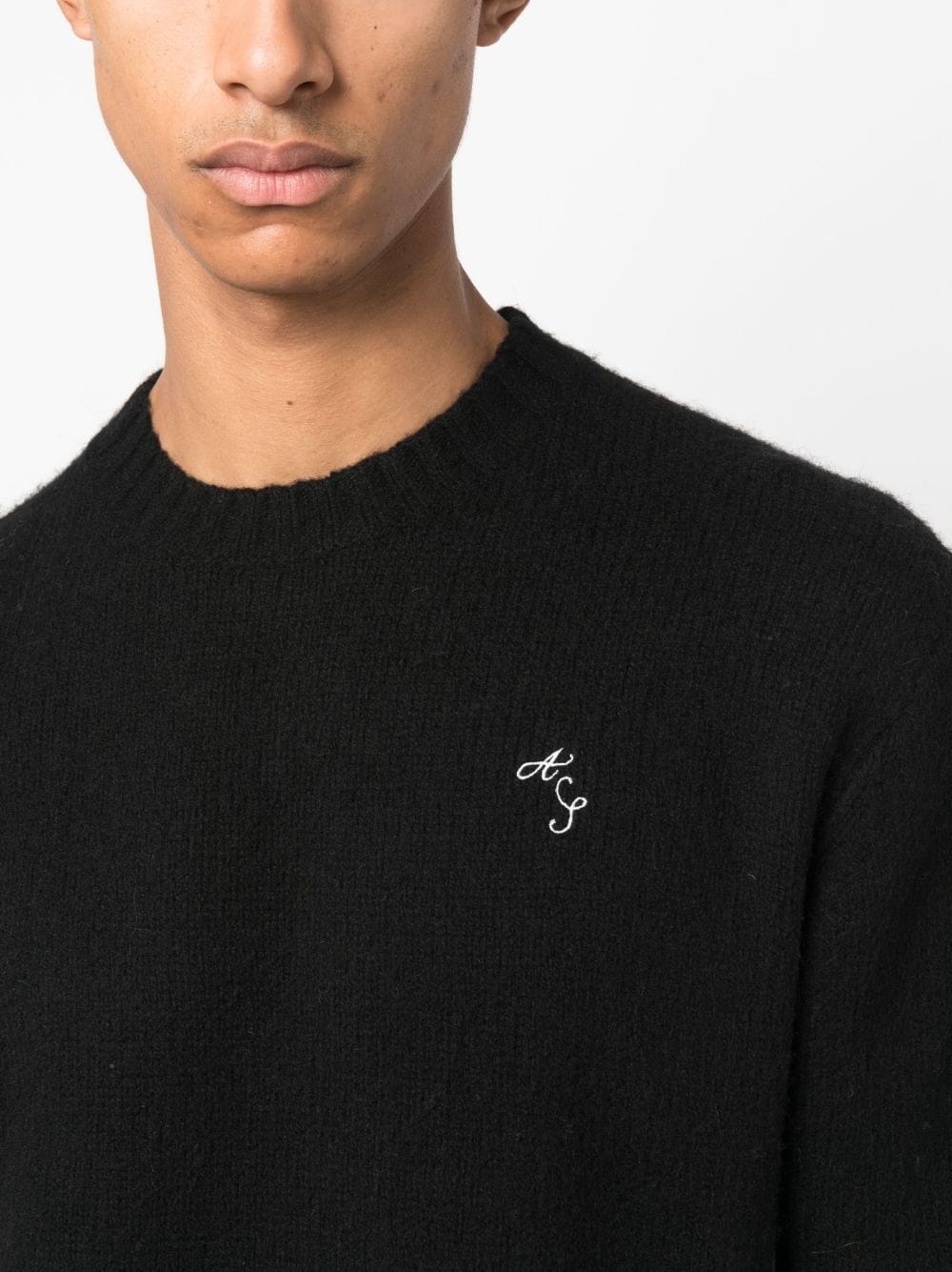 embroidered-logo wool jumper - 5