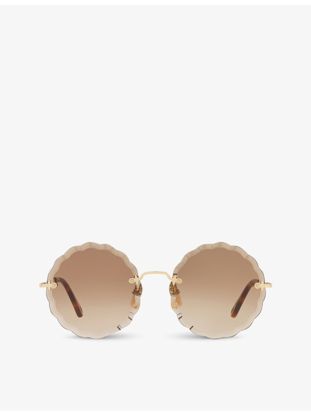 CH0047S metal scalloped round-frame sunglasses - 1