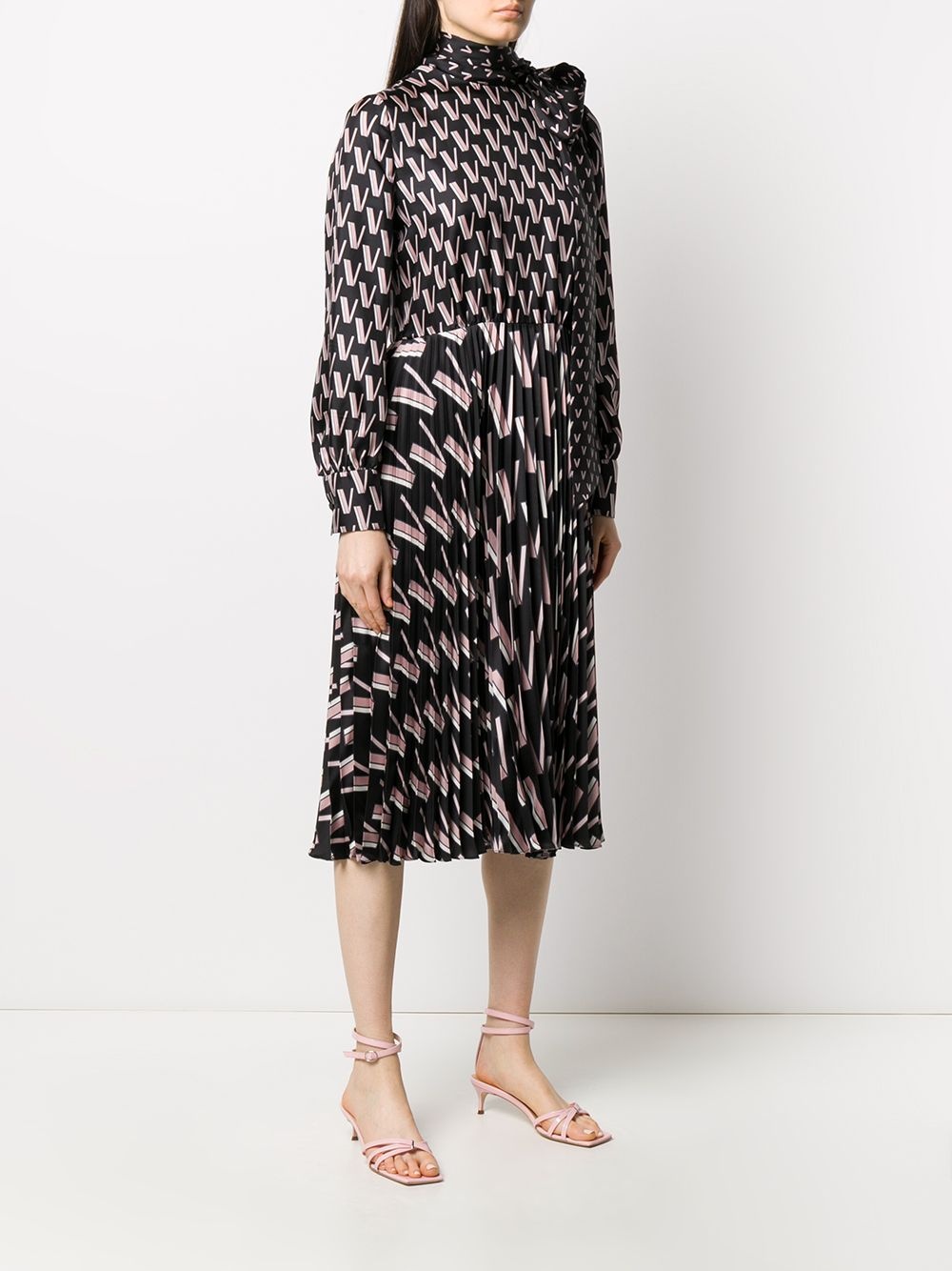 Double VLOGO pussy-bow dress - 3