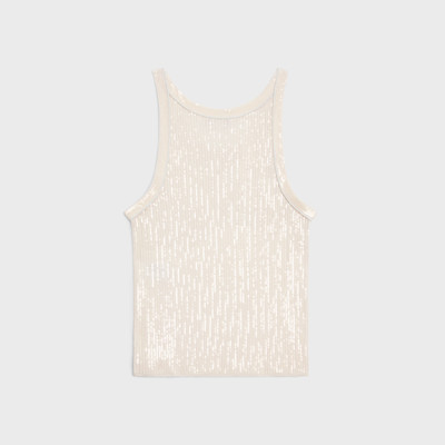 CELINE embroidered tank top in ribbed silk outlook