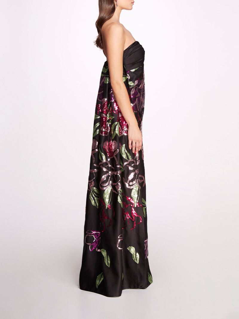 Marchesa DUCHESS DEGRADE GOWN outlook