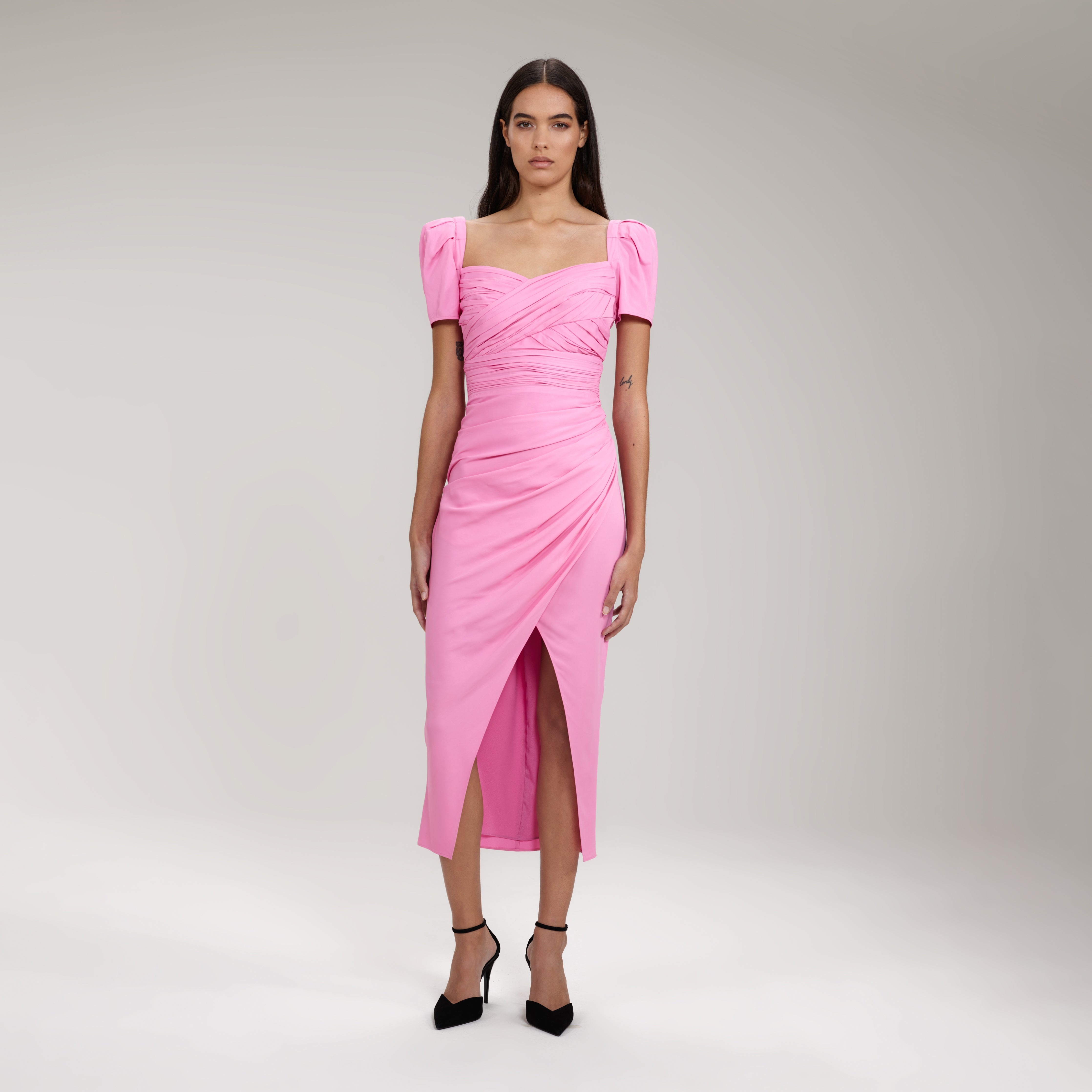 Pink Iris Midi Dress - 1