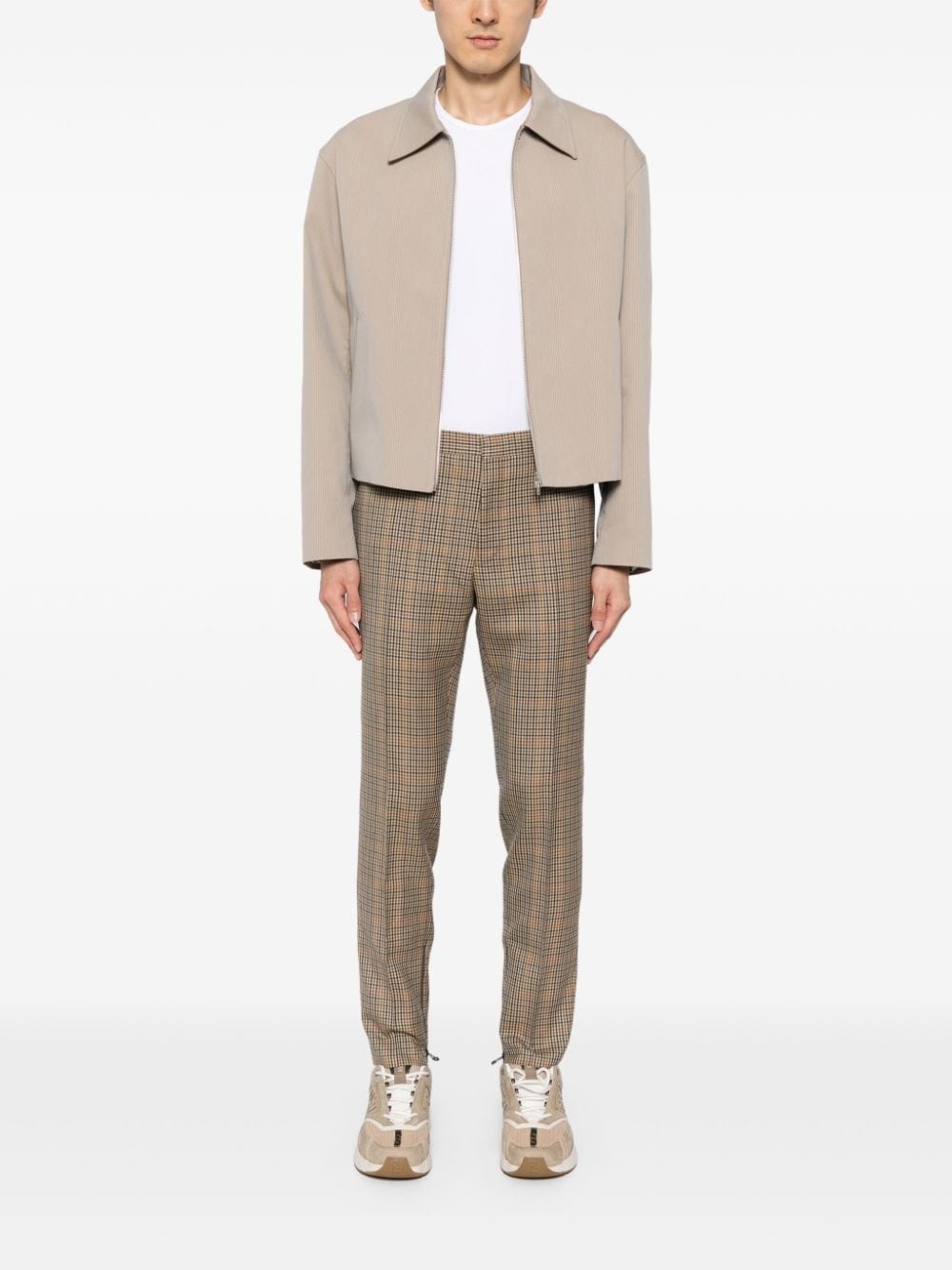 checked tapered trousers - 2