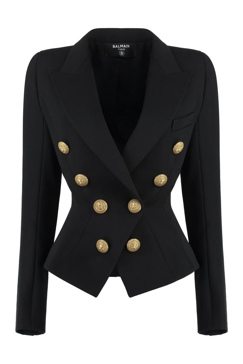 BALMAIN DOUBLE-BREASTED VIRGIN WOOL JACKET - 1