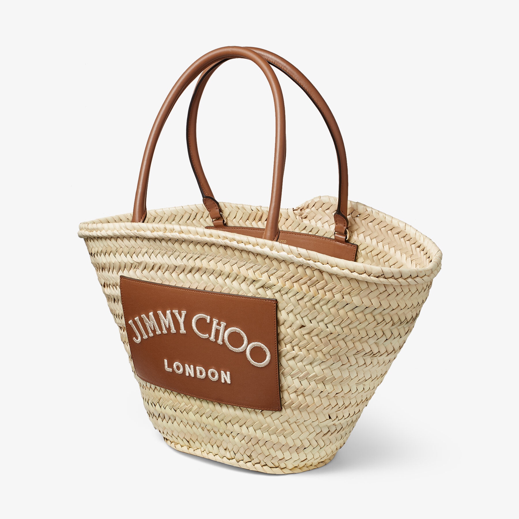 Beach Basket M
Natural Raffia and Leather Basket Bag with Jimmy Choo Embroidery 4