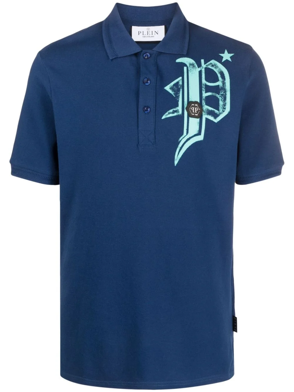 logo-print cotton polo shirt - 1