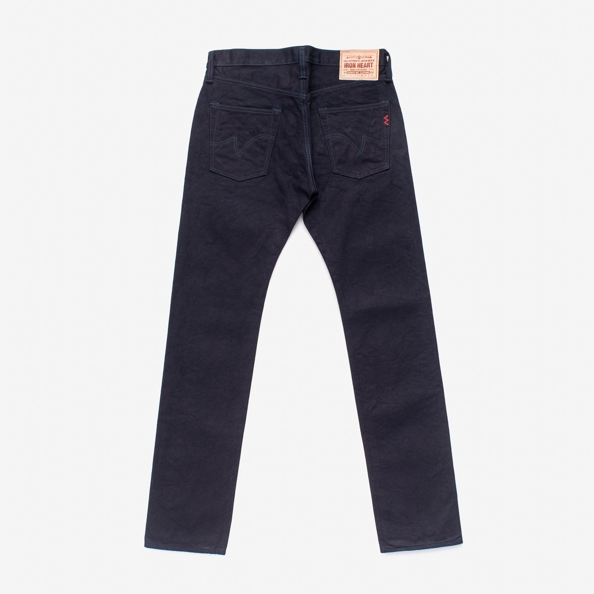 IH-777S-142ib 14oz Selvedge Denim Slim Tapered Cut Jeans - Indigo/Black - 4